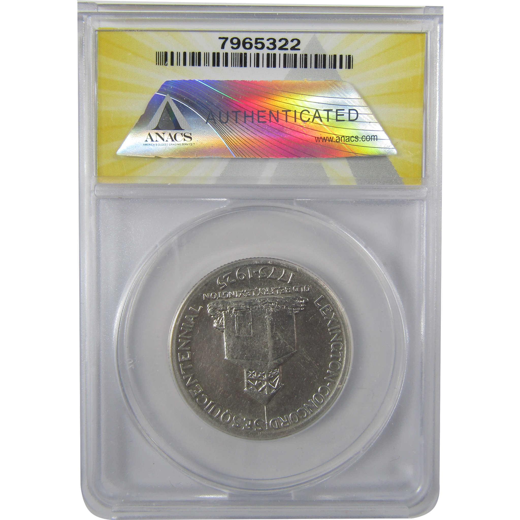 1925 Lexington-Concord Commemorative 50C AU 55 Detail ANACS SKU:I25445