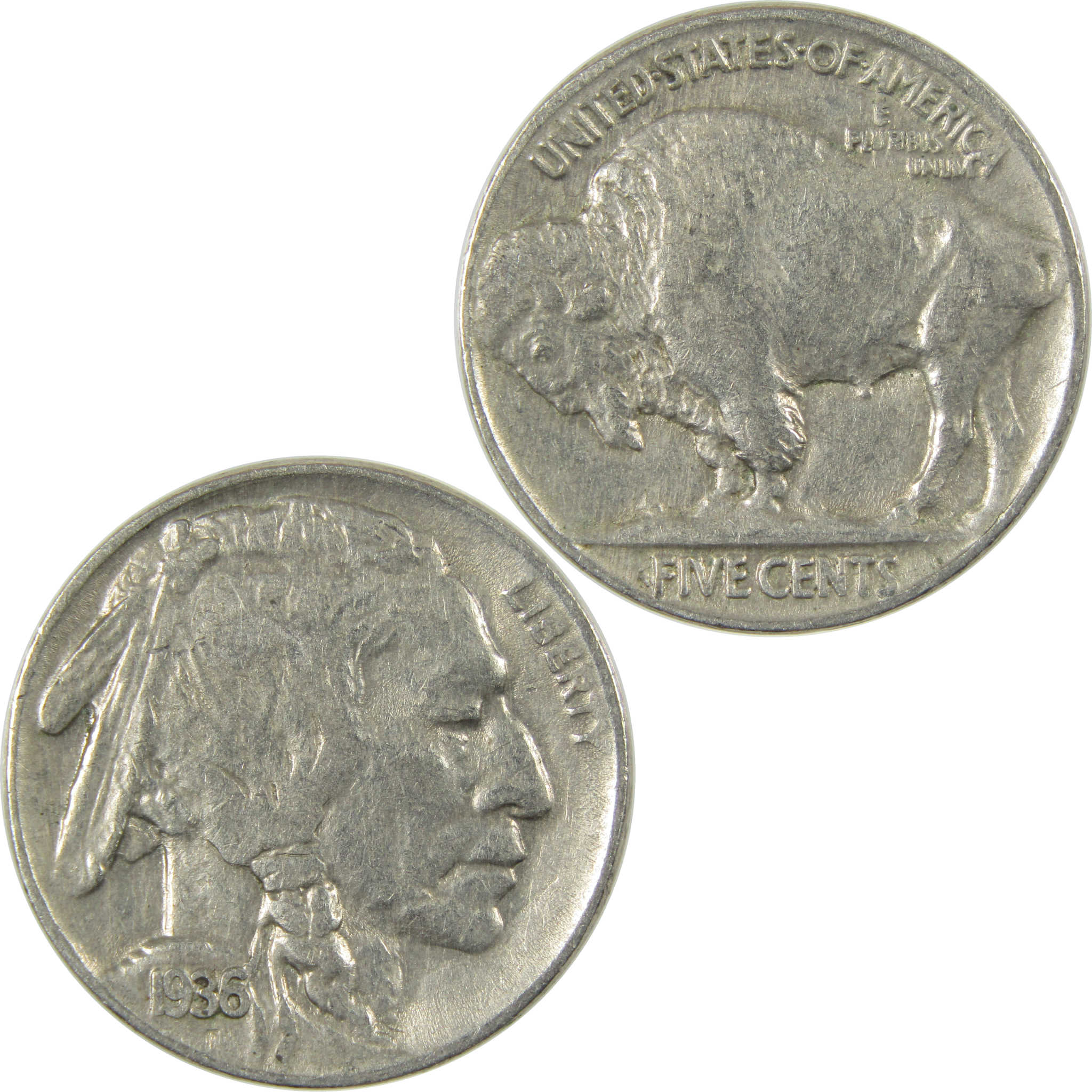 1936 Indian Head Buffalo Nickel XF EF Extremely Fine 5c Coin