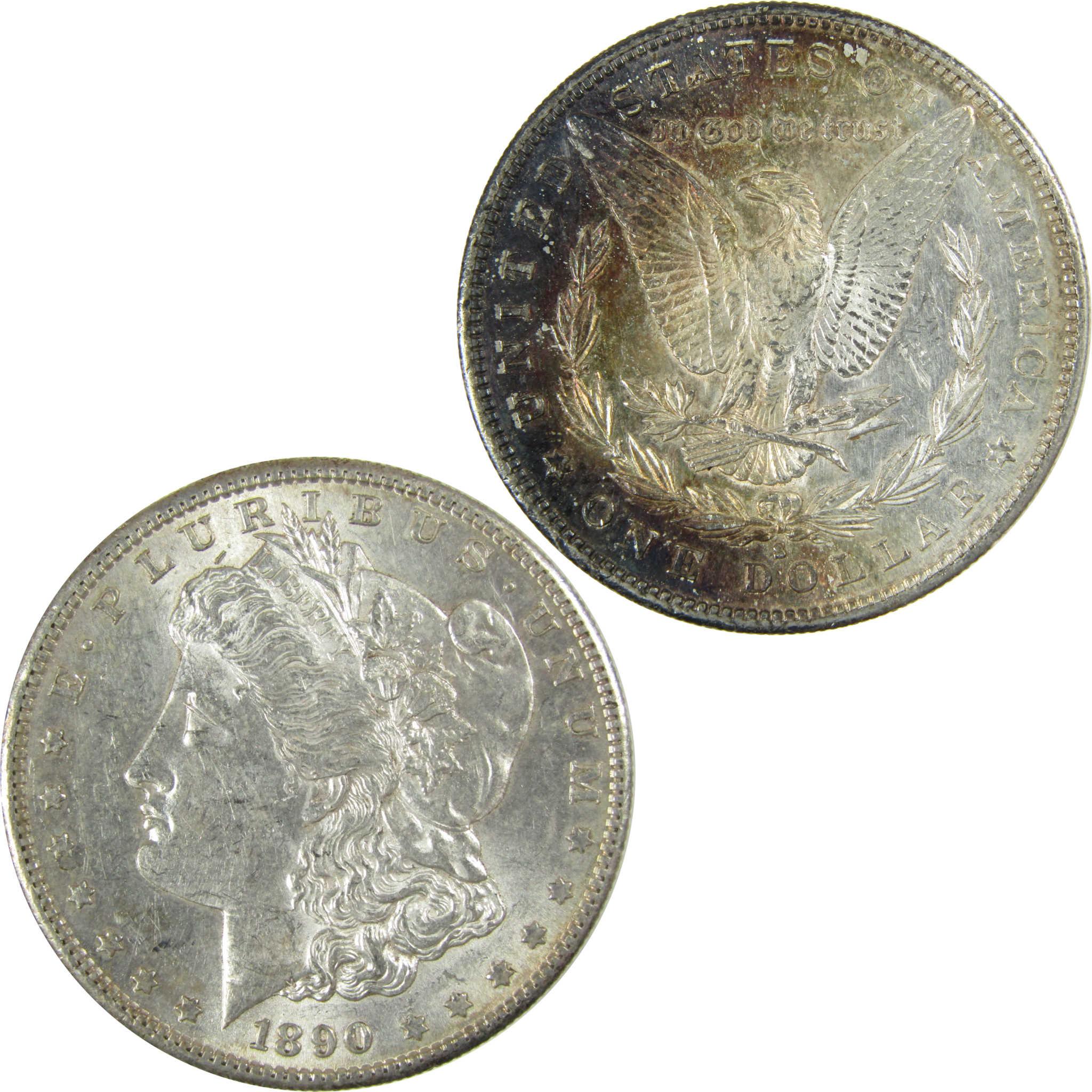 1890 S Morgan Dollar CH AU Choice About Unc $1 Coin Toned SKU:I27463