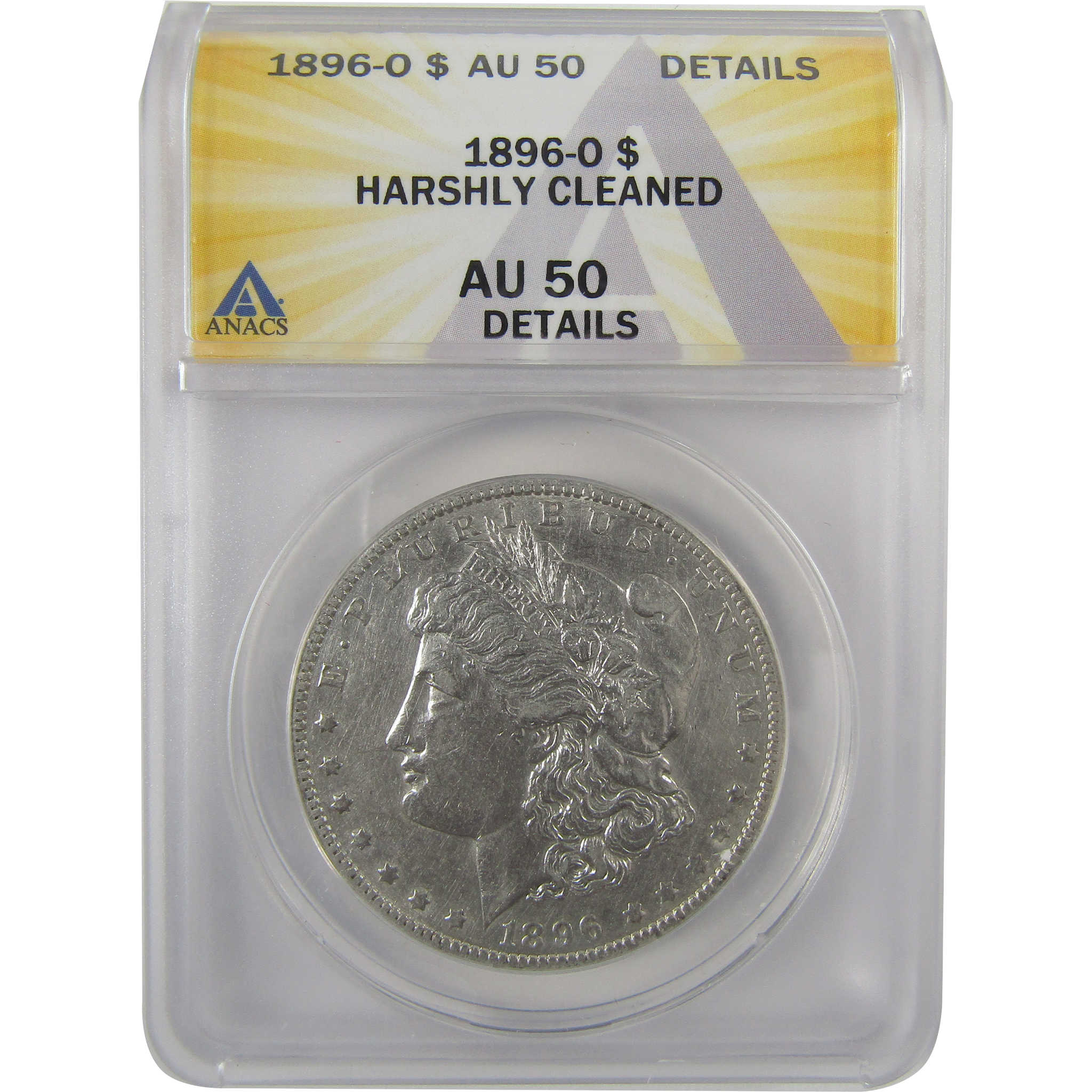 1896 O Morgan Dollar AU 50 Details ANACS Silver $1 Coin SKU:I19036 - Morgan coin - Morgan silver dollar - Morgan silver dollar for sale - Profile Coins & Collectibles