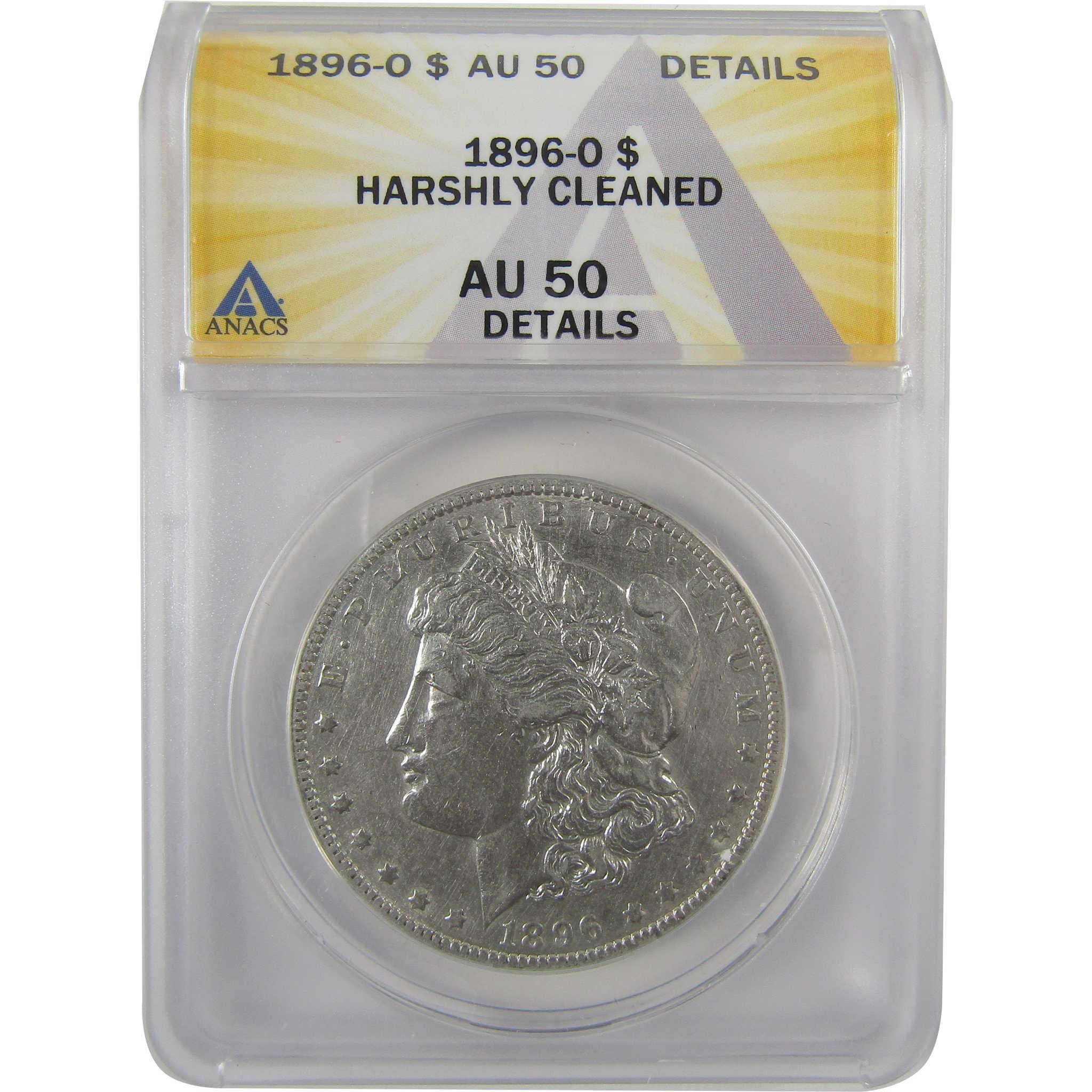 1896 O Morgan Dollar AU 50 Details ANACS Silver $1 Coin SKU:I19036 - Morgan coin - Morgan silver dollar - Morgan silver dollar for sale - Profile Coins & Collectibles