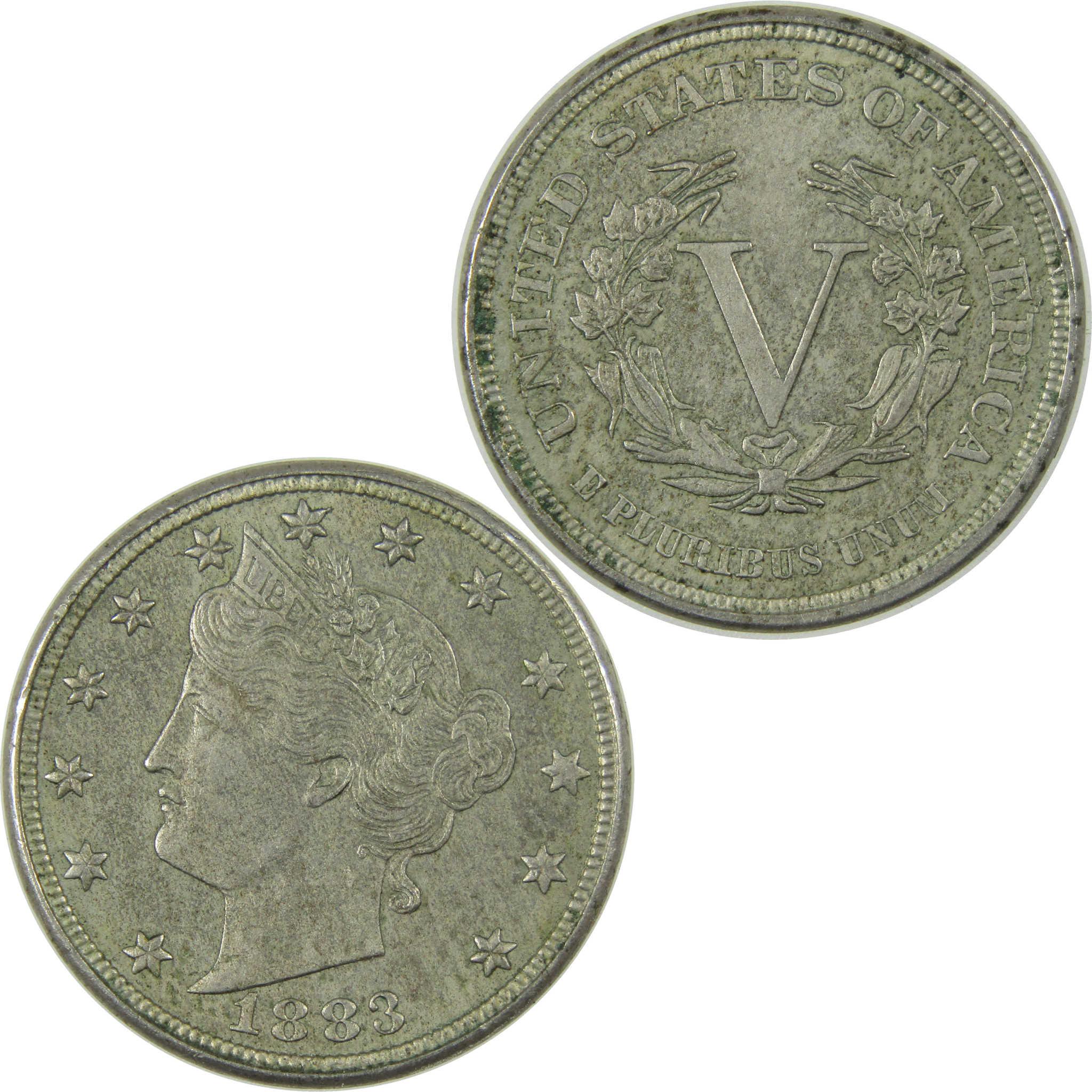 1883 No Cents Liberty Head V Nickel XF EF Extremely Fine SKU:I27234