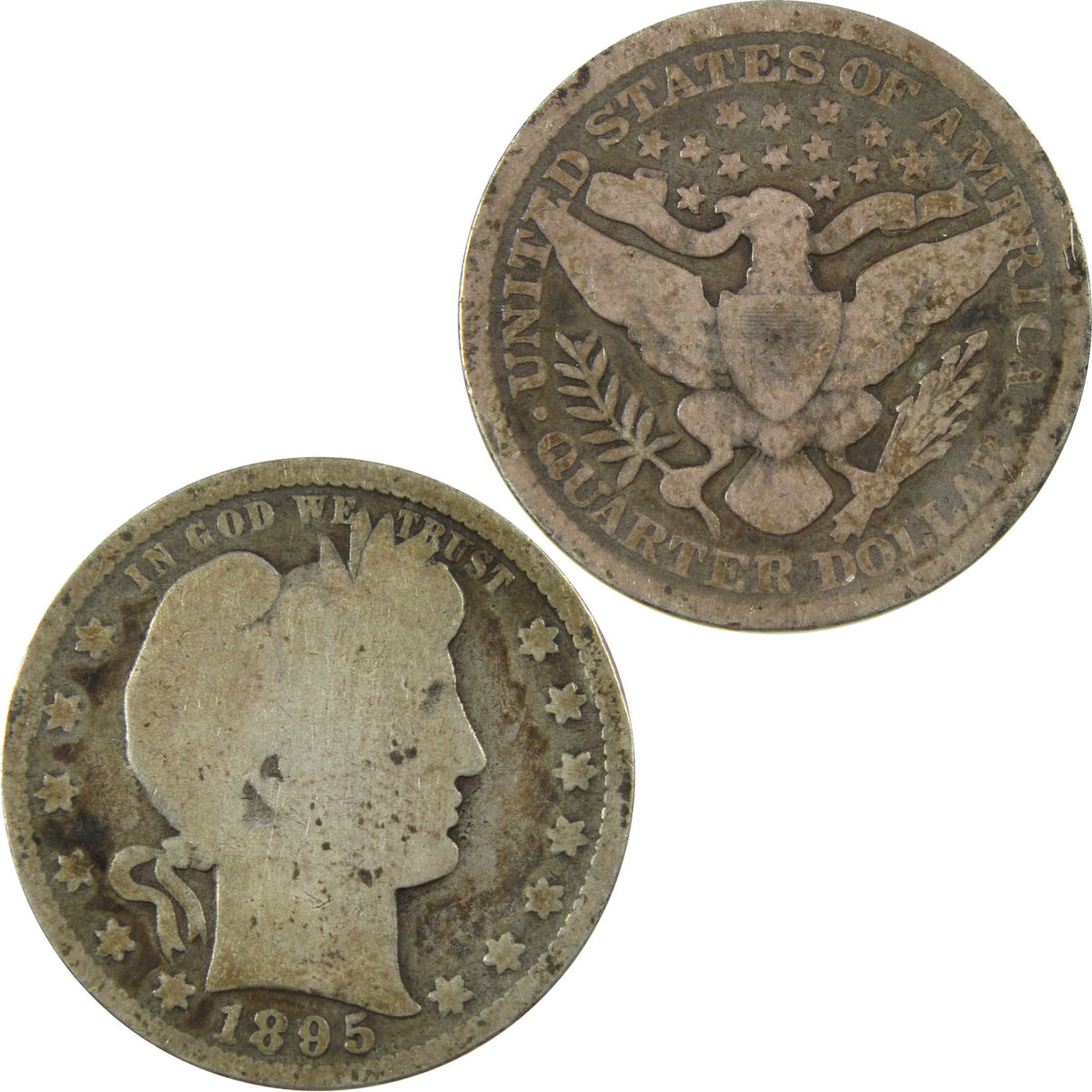 1895 Barber Silver Quarter G Good 25c Coin Collectible SKU:I28610