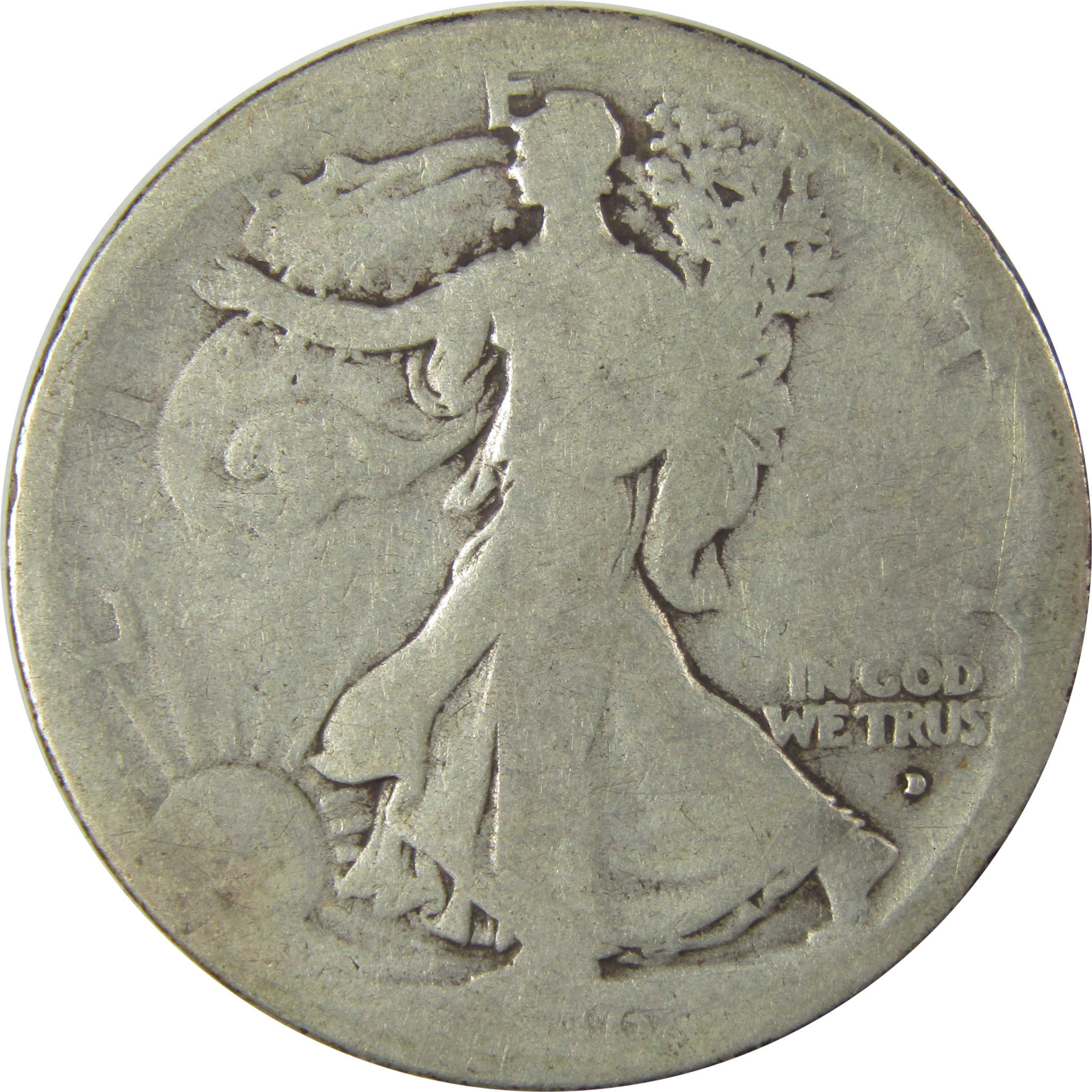 1916 D Liberty Walking Half Dollar AG About Good Silver SKU:I19293