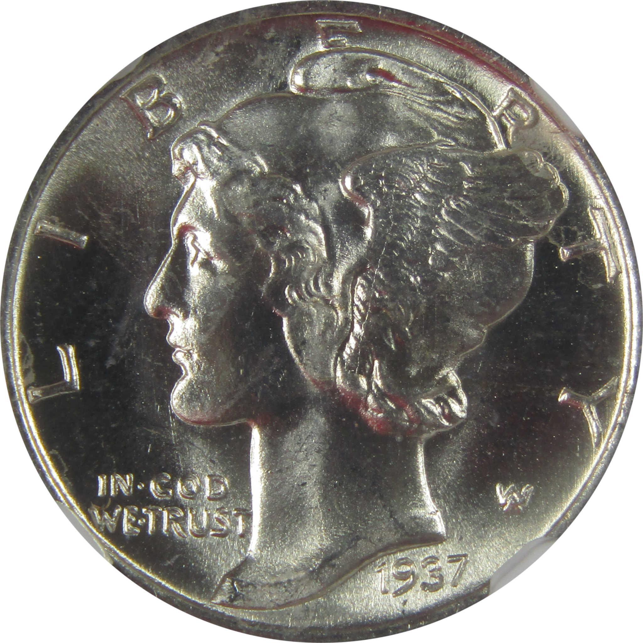 1937 S Mercury Dime MS 66 FB NGC Silver Uncirculated SKU:I23192