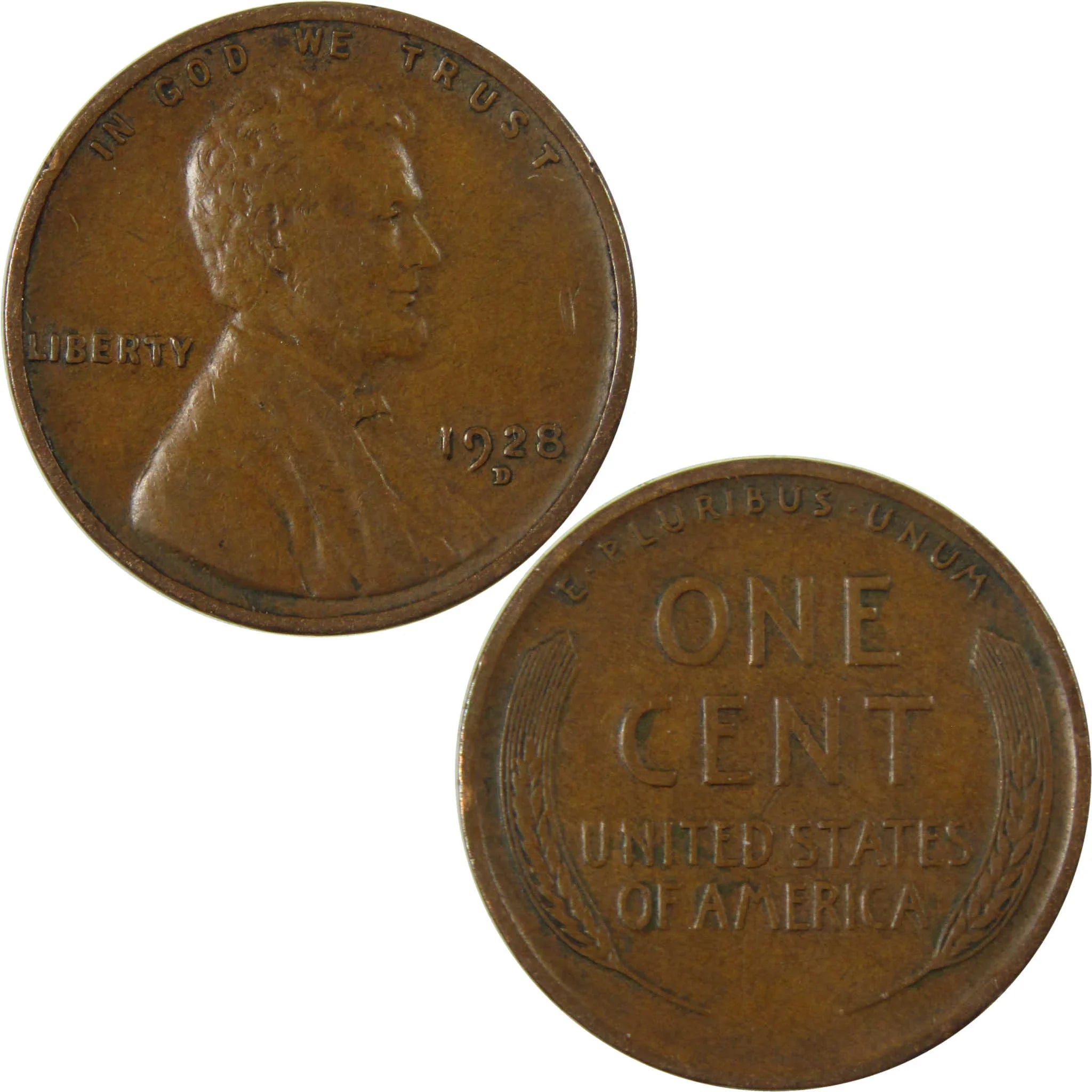 1928 D Lincoln Wheat Cent VF Very Fine Penny 1c Coin SKU:I27619