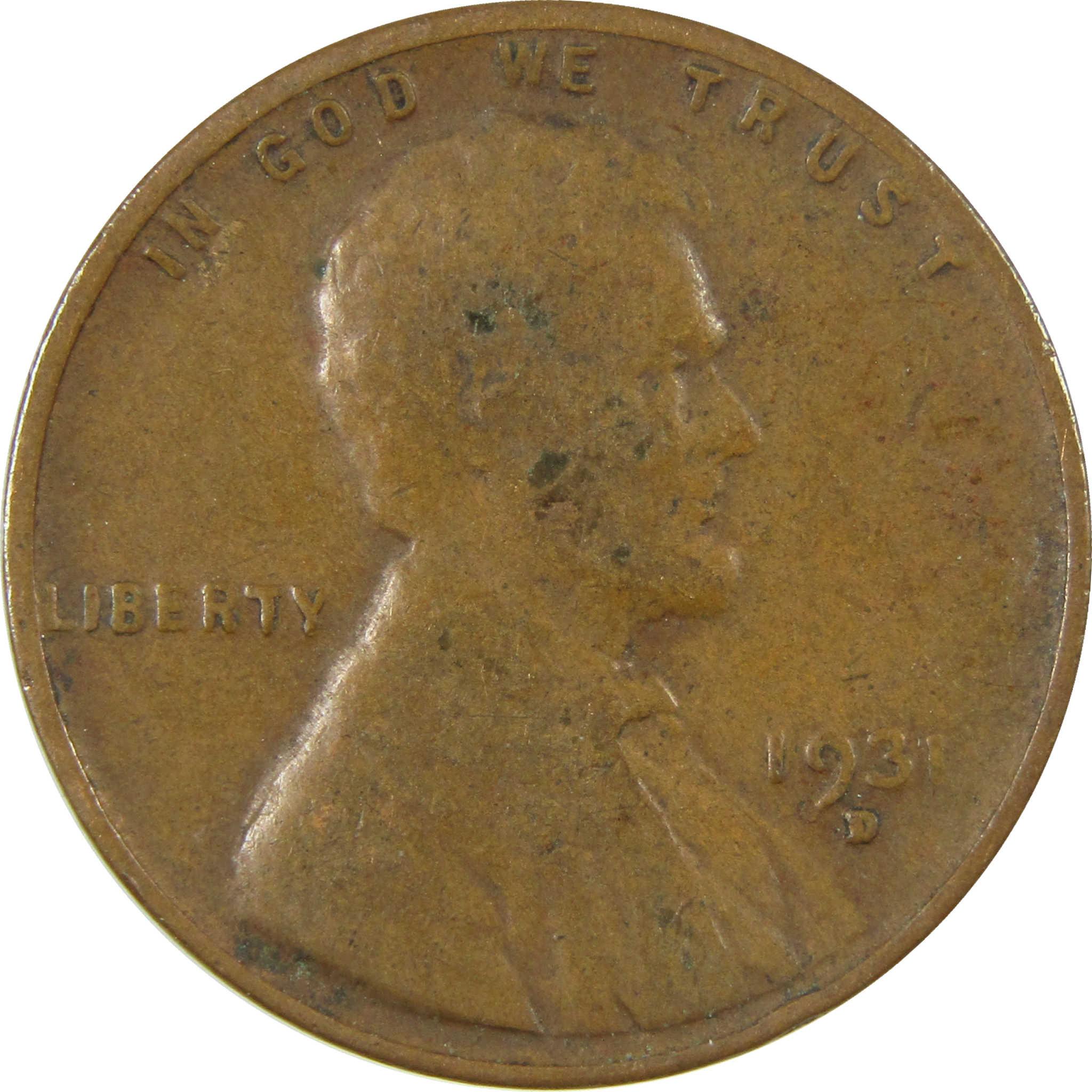 1931 D Lincoln Wheat Cent F Fine Penny 1c Coin Collectible SKU:I26797