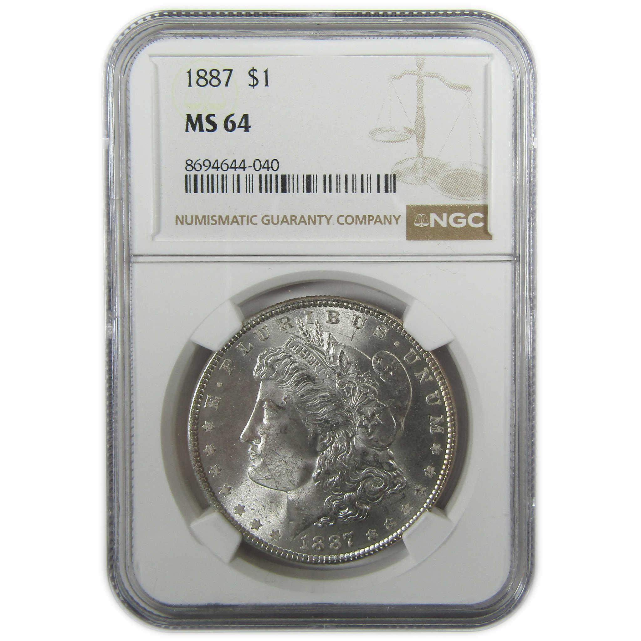 1887 Morgan Silver Dollar MS 64 NGC Uncirculated $1 Coin SKU:I27543 - Morgan coin - Morgan silver dollar - Morgan silver dollar for sale - Profile Coins & Collectibles
