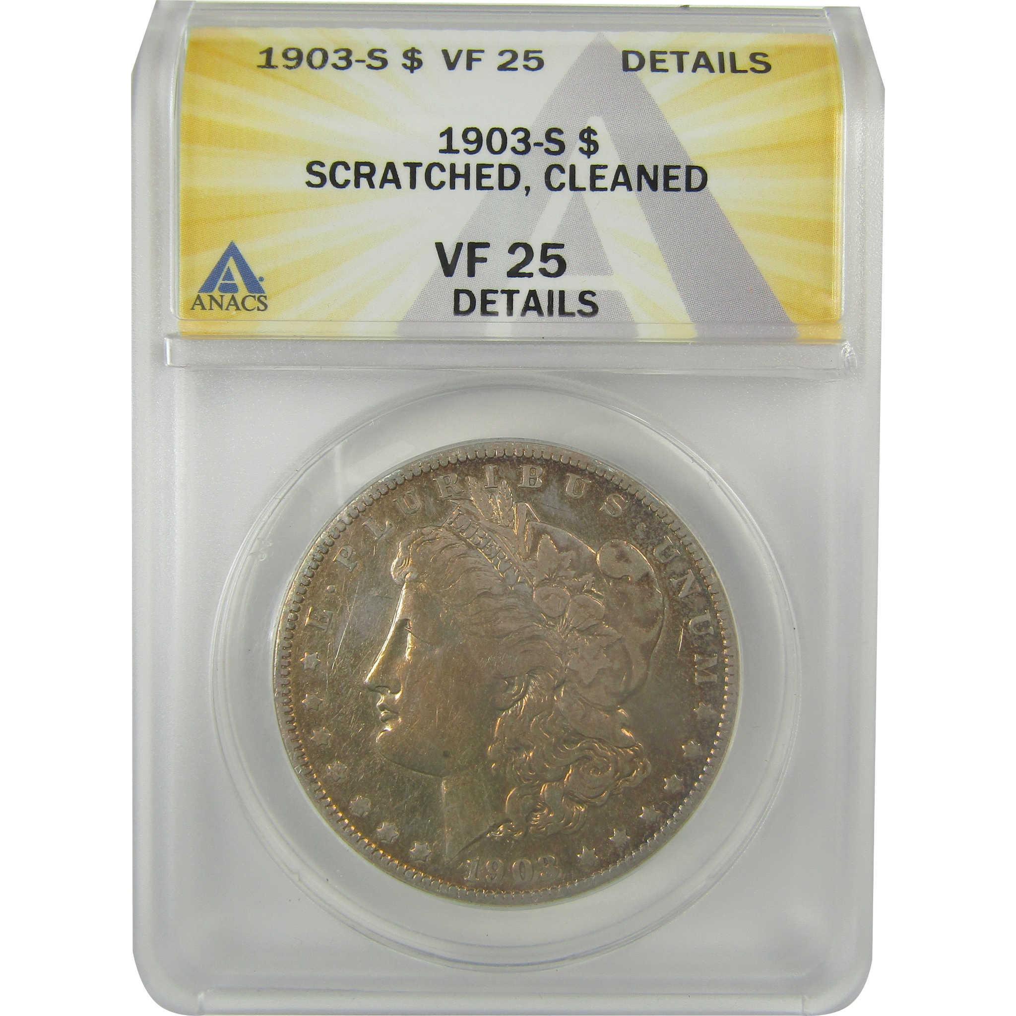 1903 S Morgan Dollar VF 25 Details ANACS Silver $1 Coin SKU:I21737 - Morgan coin - Morgan silver dollar - Morgan silver dollar for sale - Profile Coins & Collectibles
