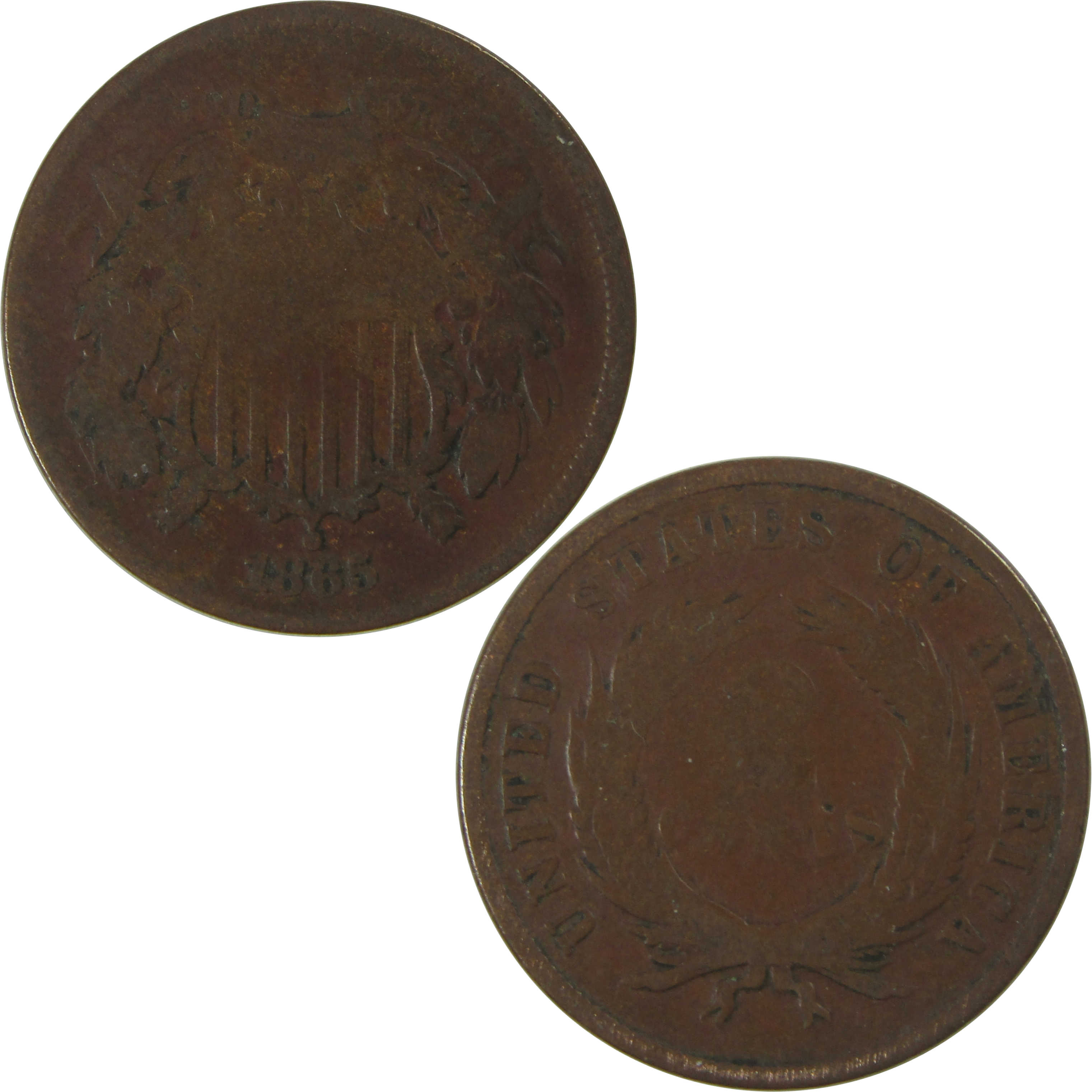 1865 Fancy 5 Two Cent Piece VG Very Good 2c Coin SKU:CPC0784