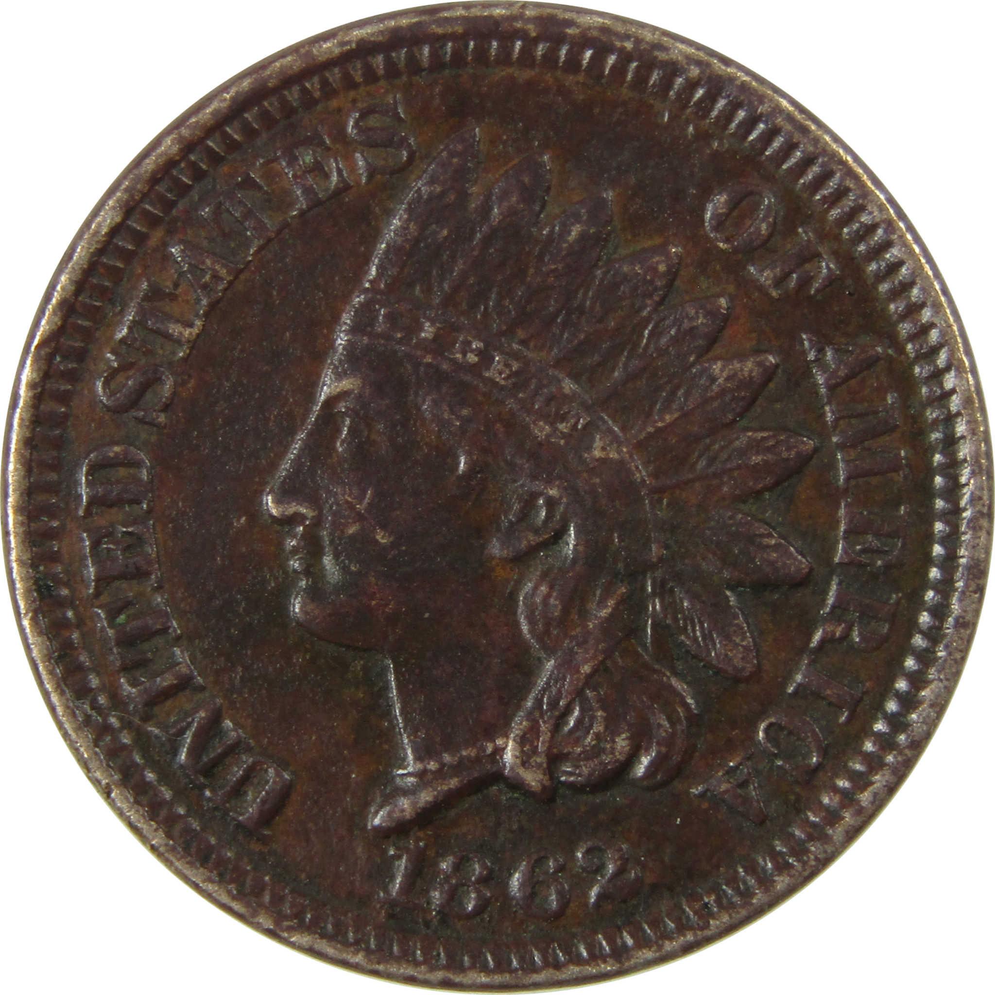 1862 Indian Head Cent VF Very Fine Details Penny 1c Coin SKU:CP1178