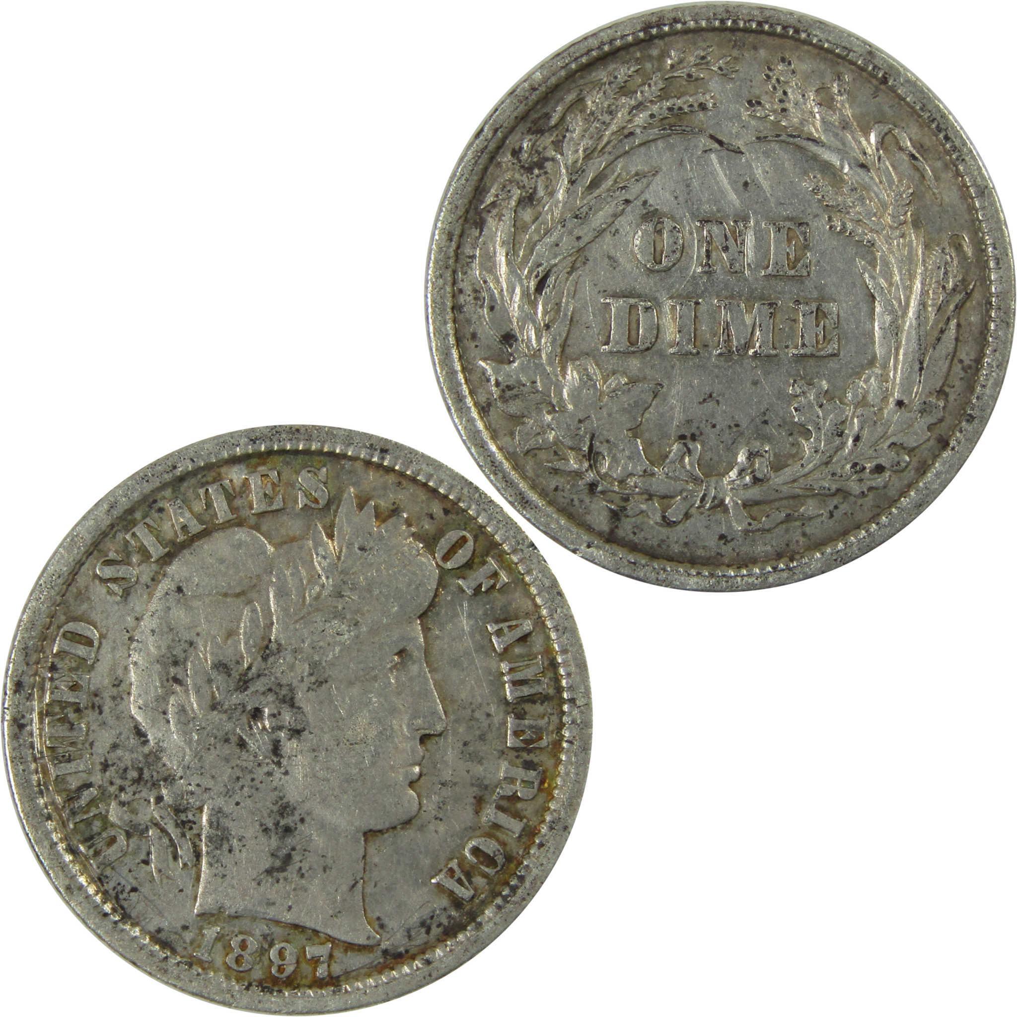 1897 Barber Silver Dime XF EF Extremely Fine Details SKU:CP1021