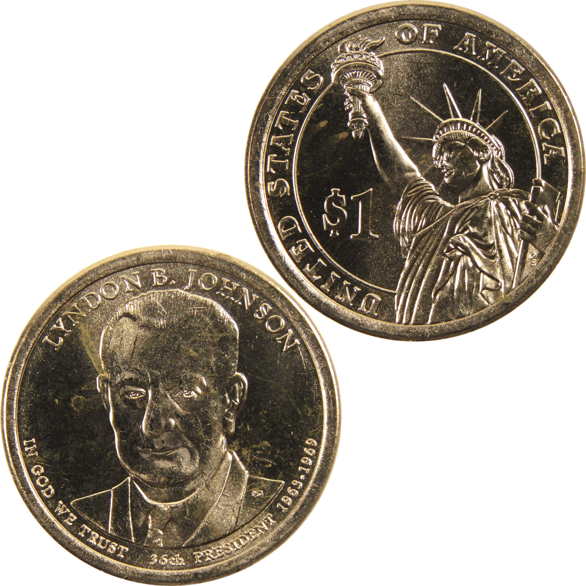 2015 D Lyndon B Johnson Presidential Dollar BU Uncirculated $1 Coin