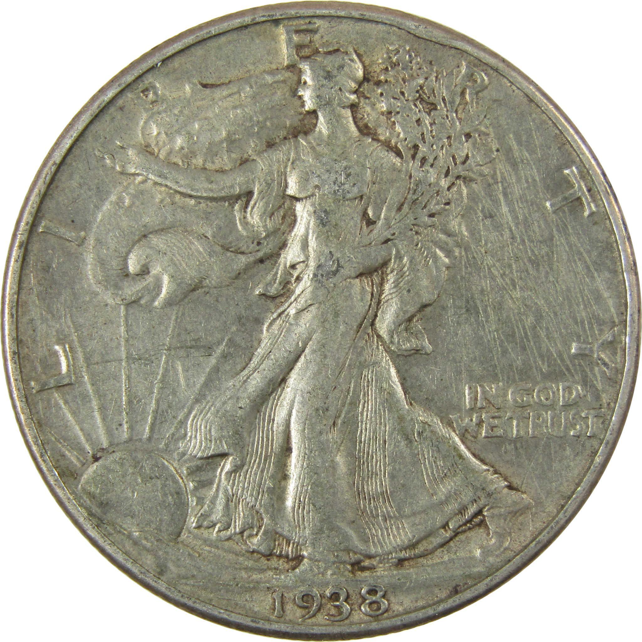 1938 D Liberty Walking 50c XF EF Extremely Fine Details SKU:CP202