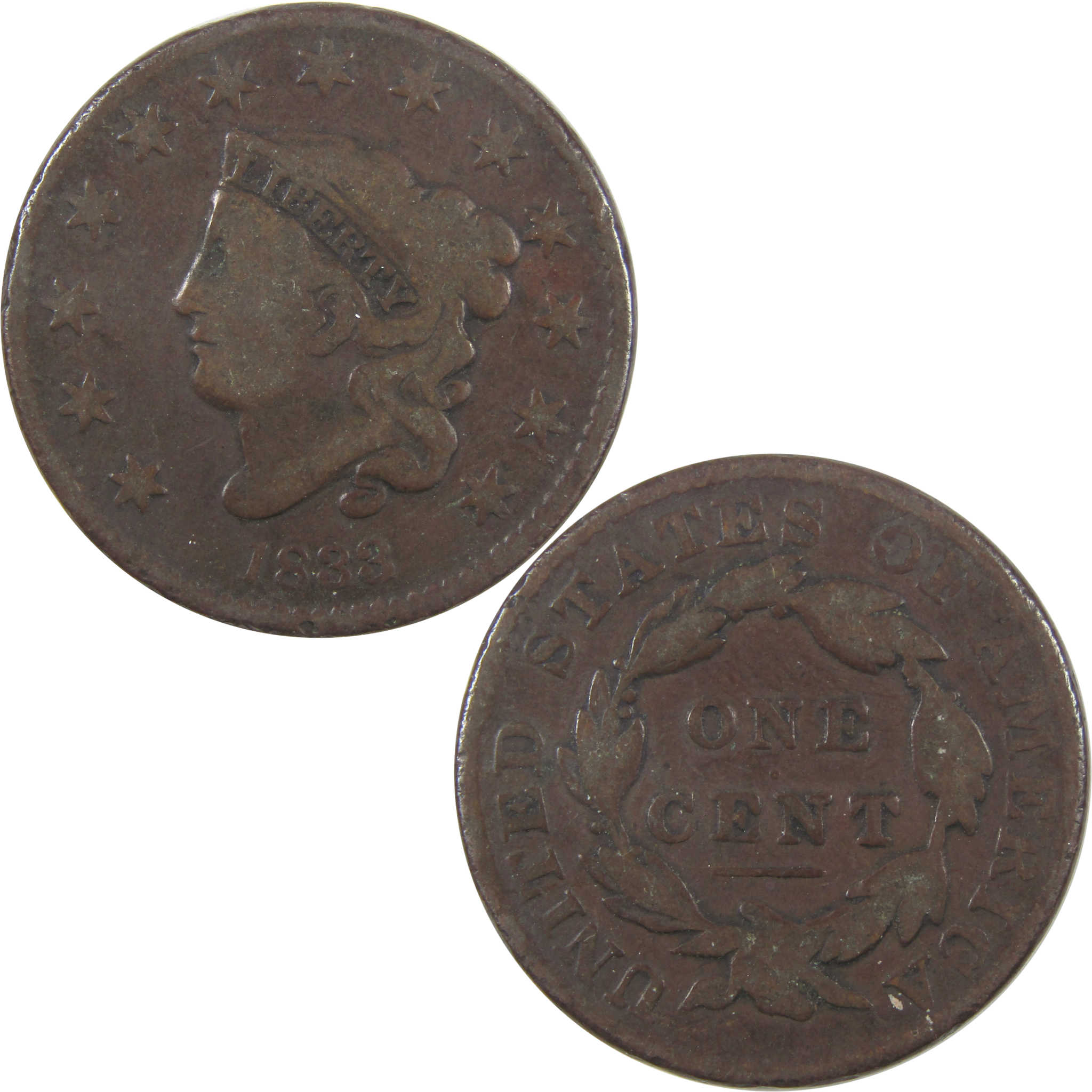 1833 Coronet Head Large Cent VG Very Good Copper Penny SKU:I17955
