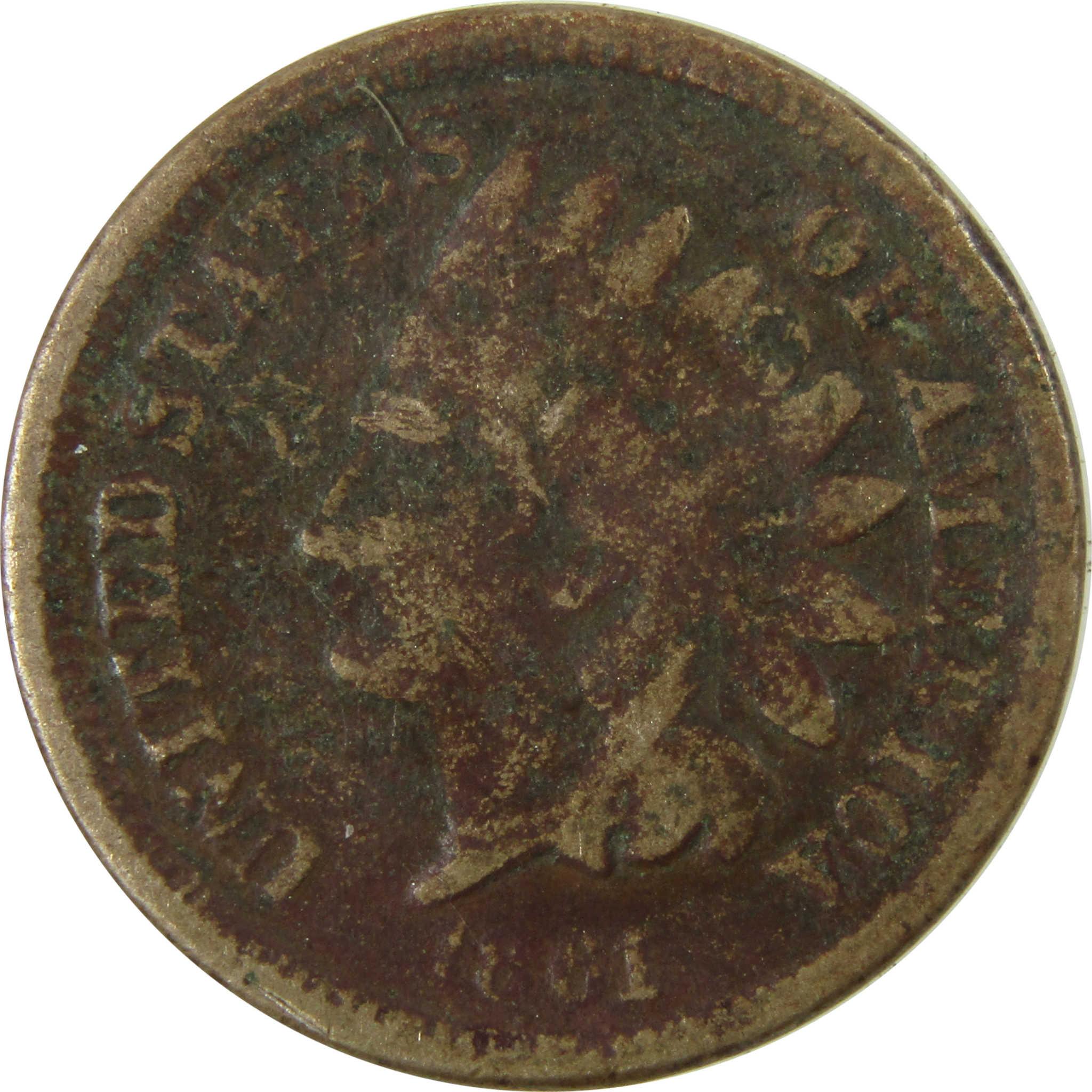 1861 Indian Head Cent G Good Details Penny 1c Coin SKU:CP1207