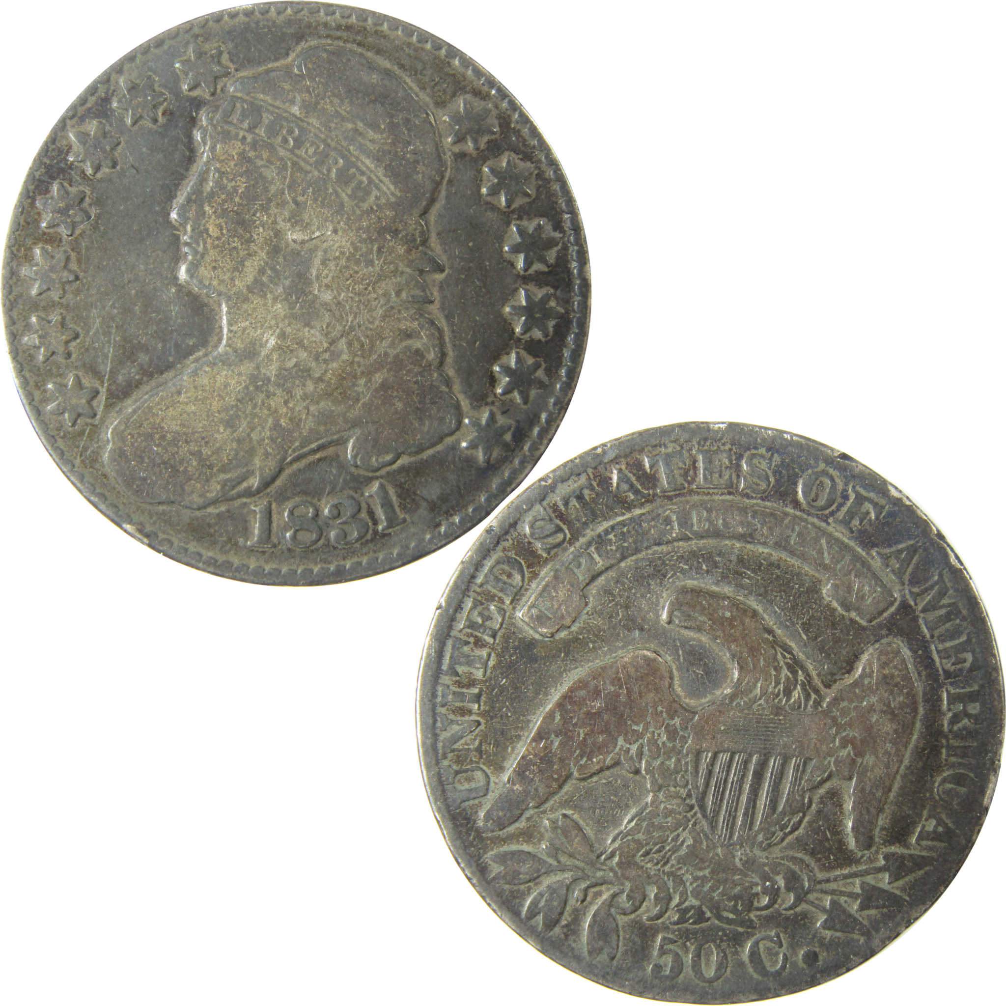 1831 Capped Bust Silver Half Dollar G Good SKU:CP1491
