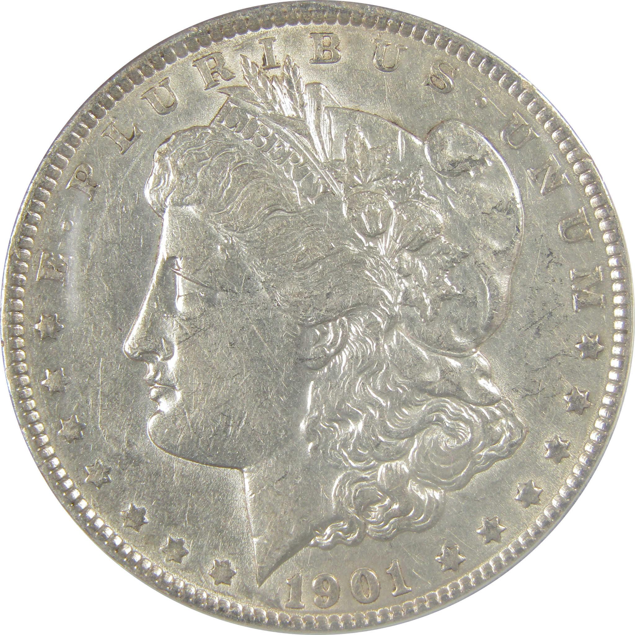 1901 Morgan Dollar AU 50 Details ANACS Silver $1 Coin SKU:I21283 - Morgan coin - Morgan silver dollar - Morgan silver dollar for sale - Profile Coins & Collectibles