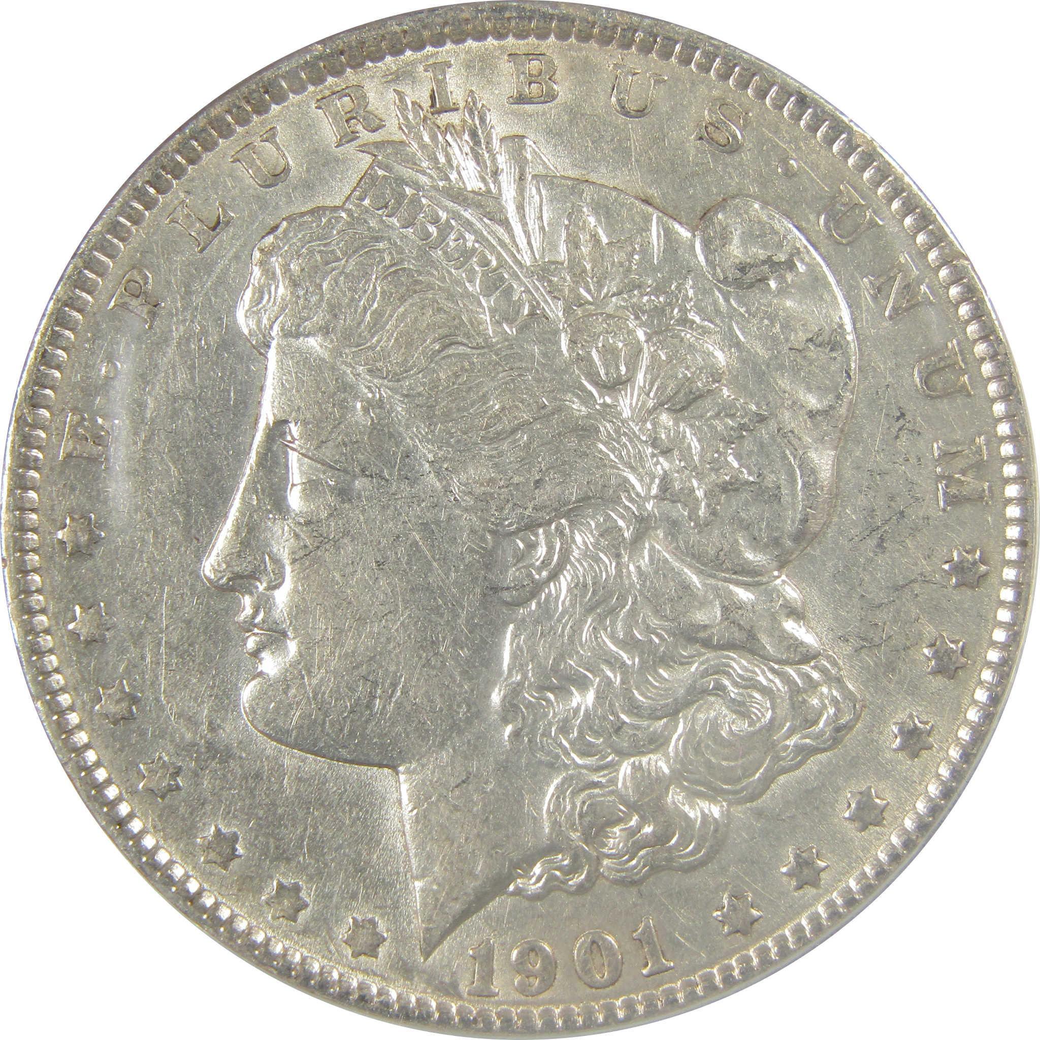1901 Morgan Dollar AU 50 Details ANACS Silver $1 Coin SKU:I21283 - Morgan coin - Morgan silver dollar - Morgan silver dollar for sale - Profile Coins & Collectibles