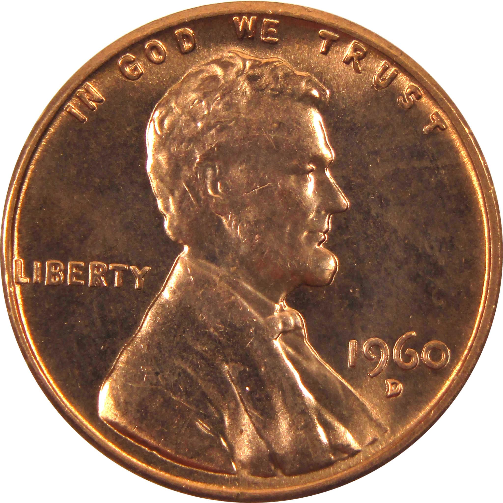 1960 D Large Date Lincoln Memorial Cent BU Uncirculated Penny 1c Coin