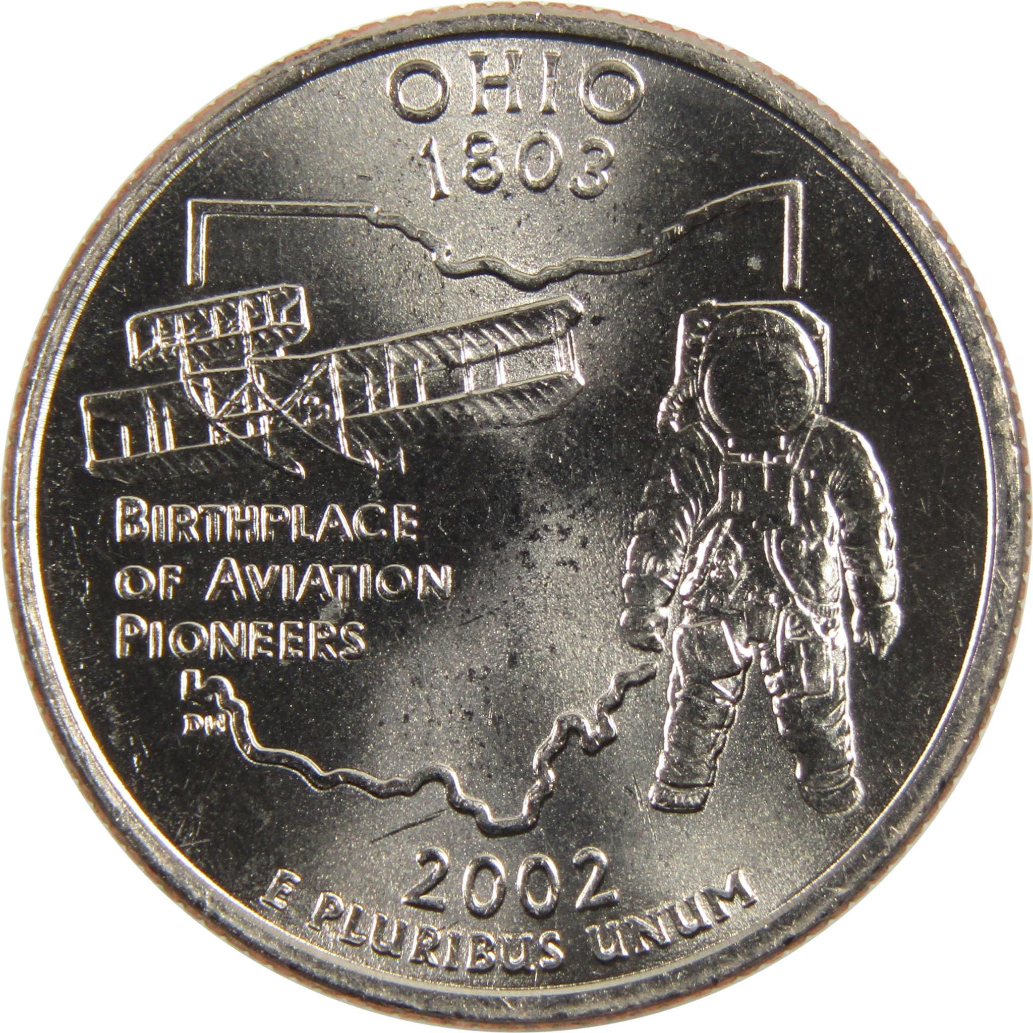 2002 D Ohio State Quarter BU Uncirculated Clad 25c Coin