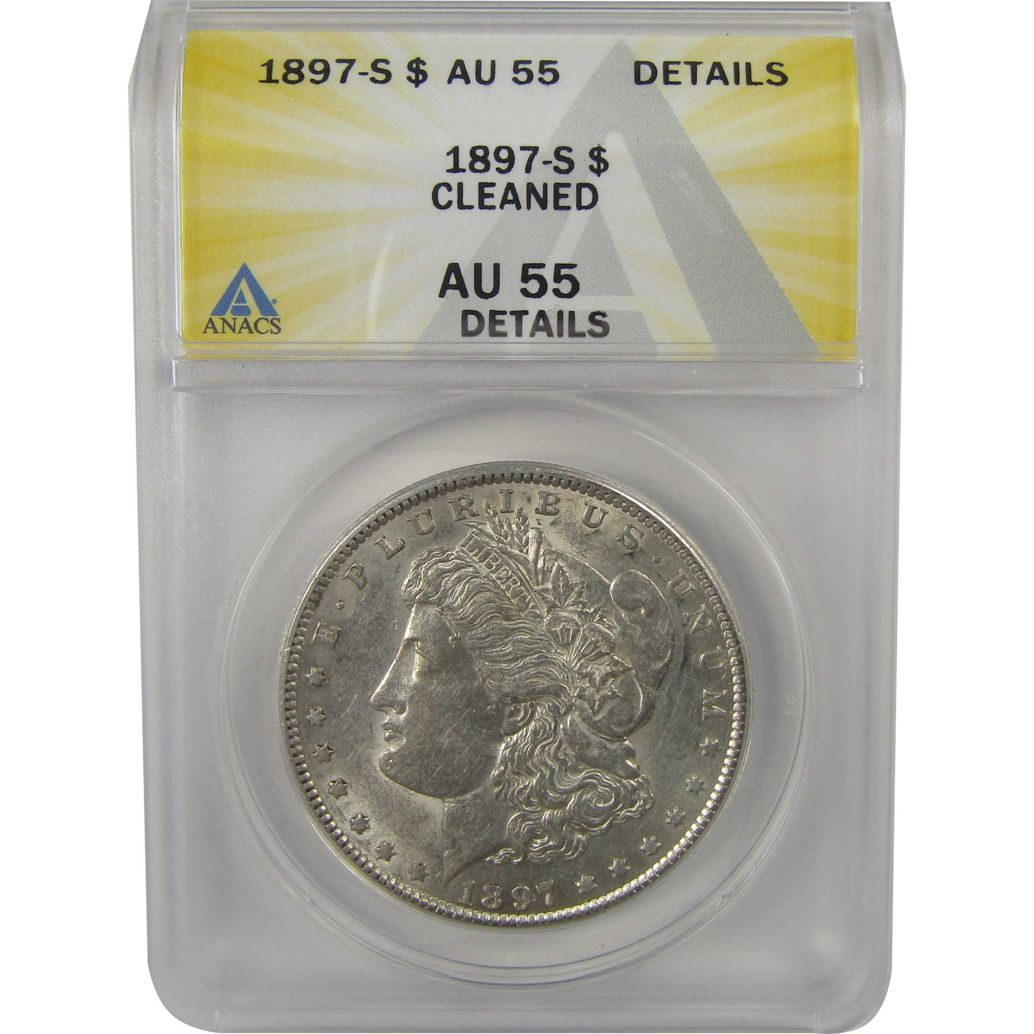 1897 S Morgan Dollar AU 55 Details ANACS Silver $1 Coin SKU:I22351 - Morgan coin - Morgan silver dollar - Morgan silver dollar for sale - Profile Coins & Collectibles