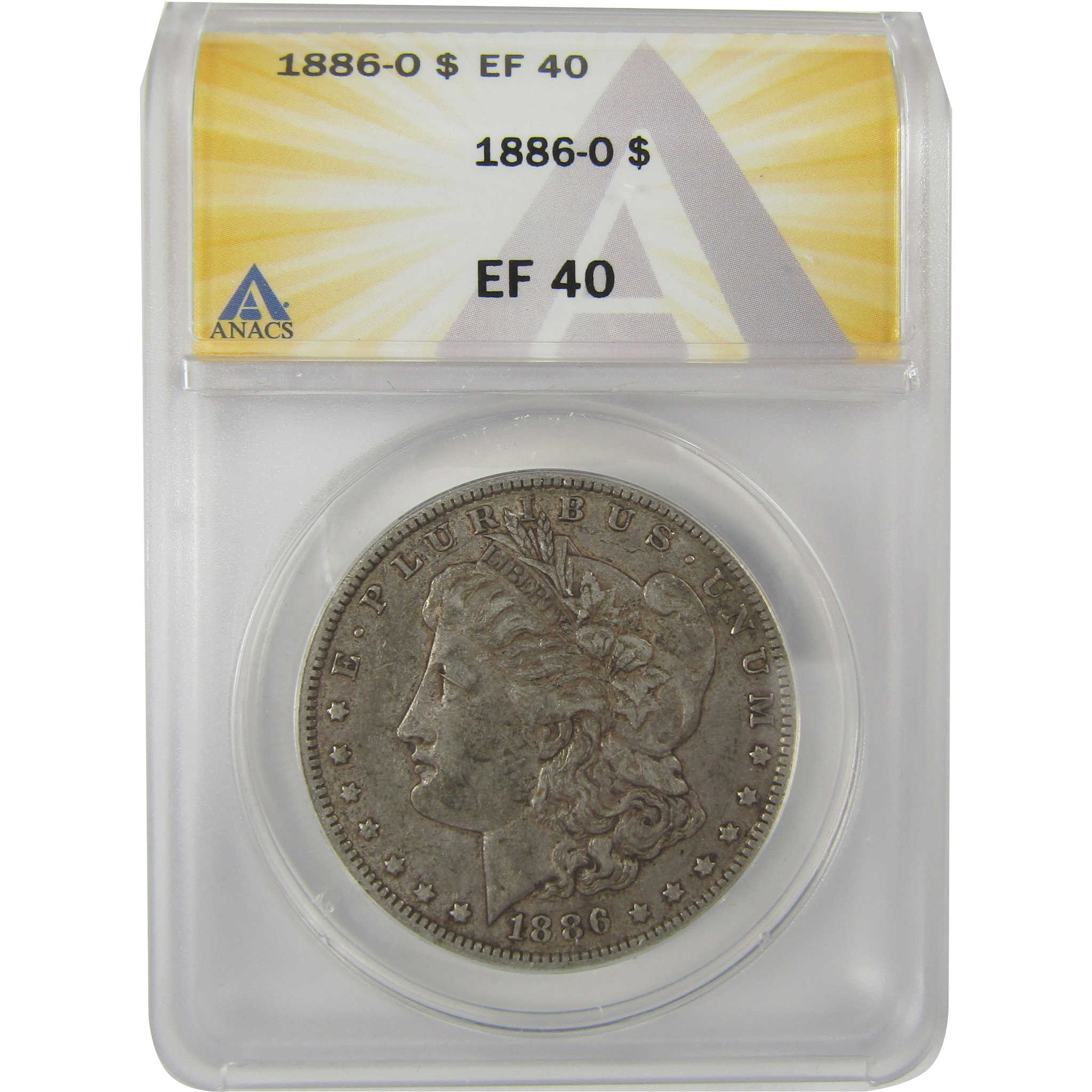 1886 O Morgan Dollar EF 40 ANACS Silver $1 Coin SKU:I20750 - Morgan coin - Morgan silver dollar - Morgan silver dollar for sale - Profile Coins & Collectibles