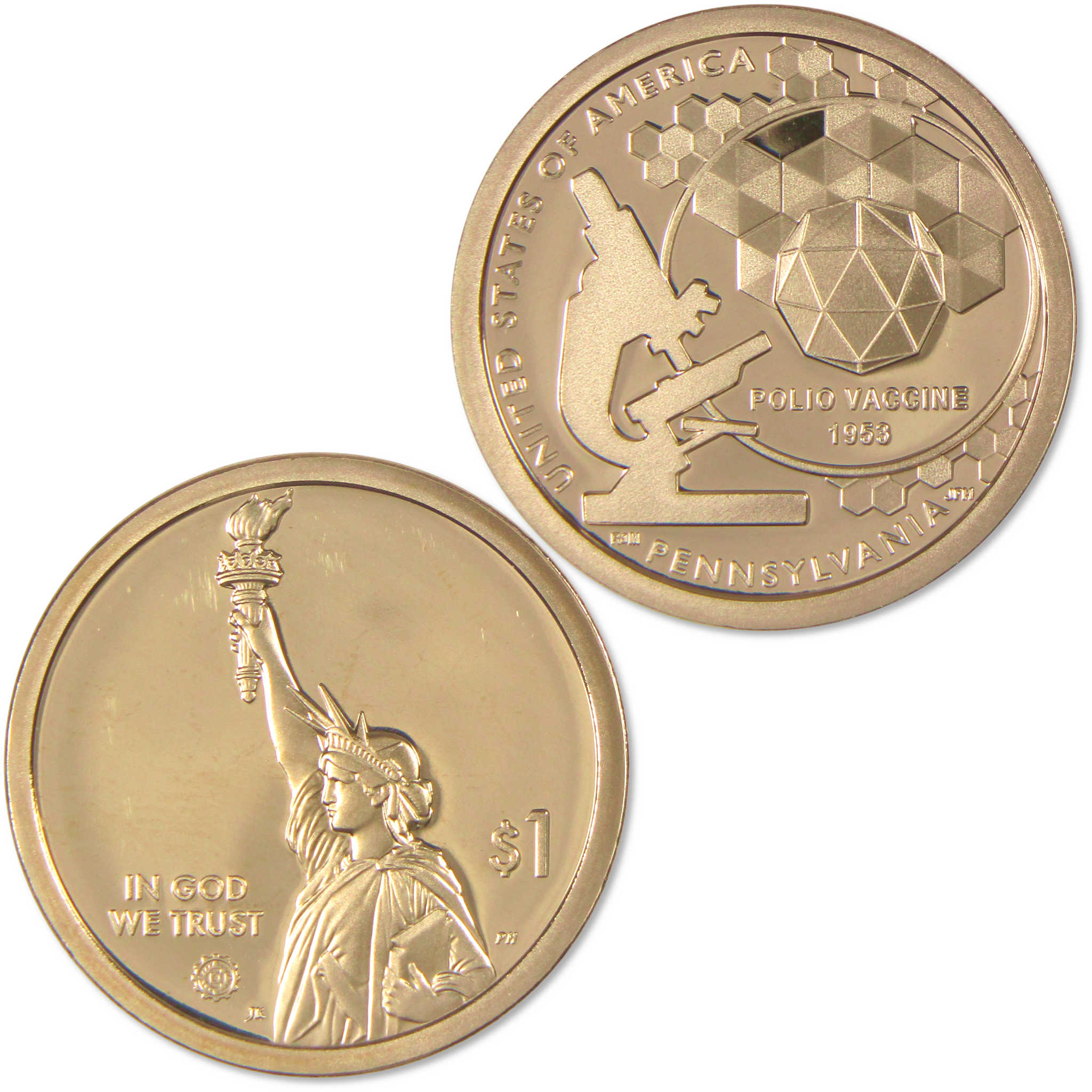 2019 S Polio Vaccine American Innovation Dollar Choice Proof $1 Coin