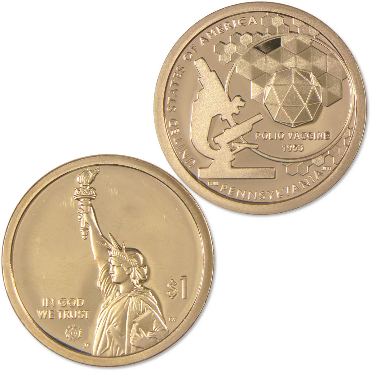 2019 S Pennsylvania Polio Vaccine American Innovation Dollar Proof