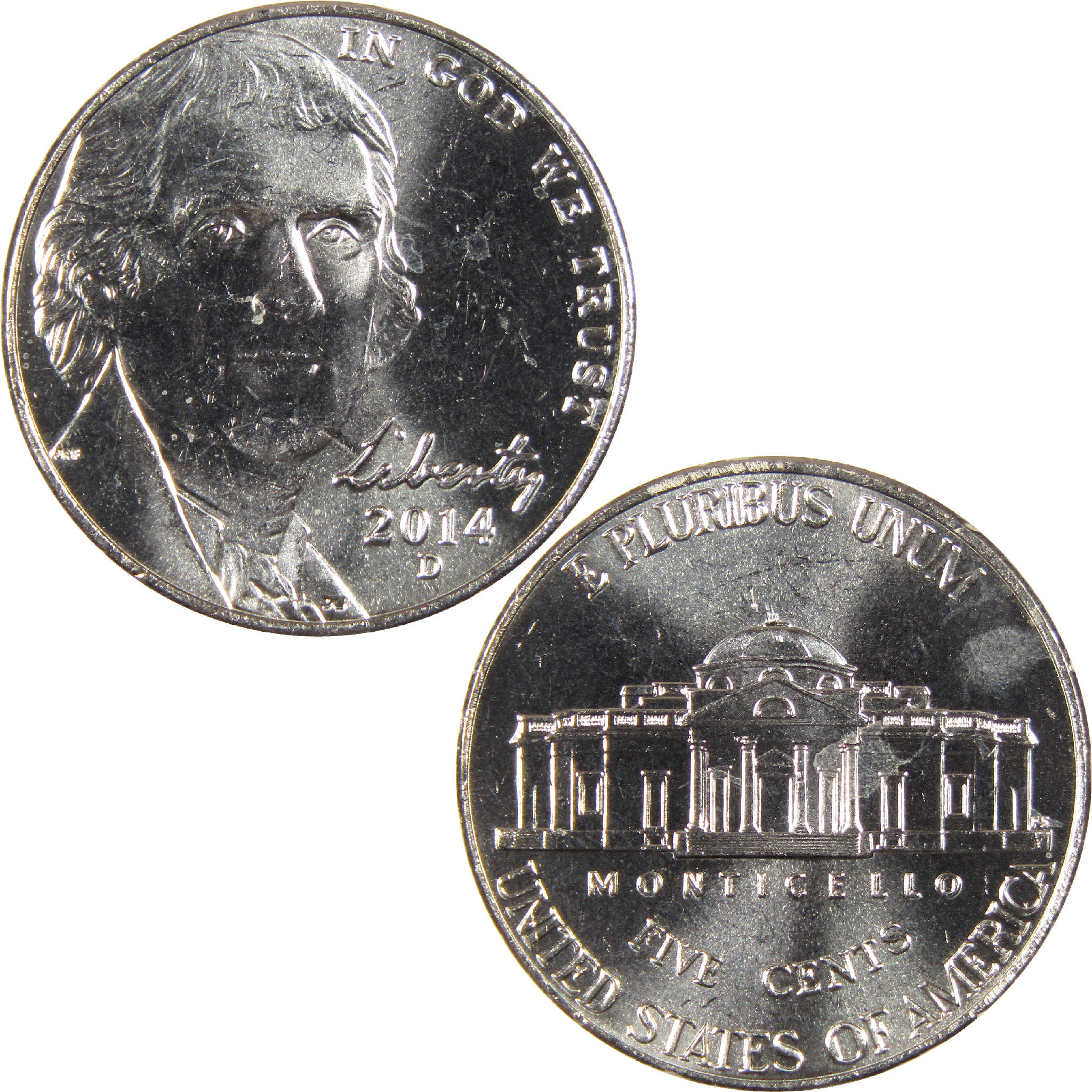 2014 D Jefferson Nickel Uncirculated 5c Coin