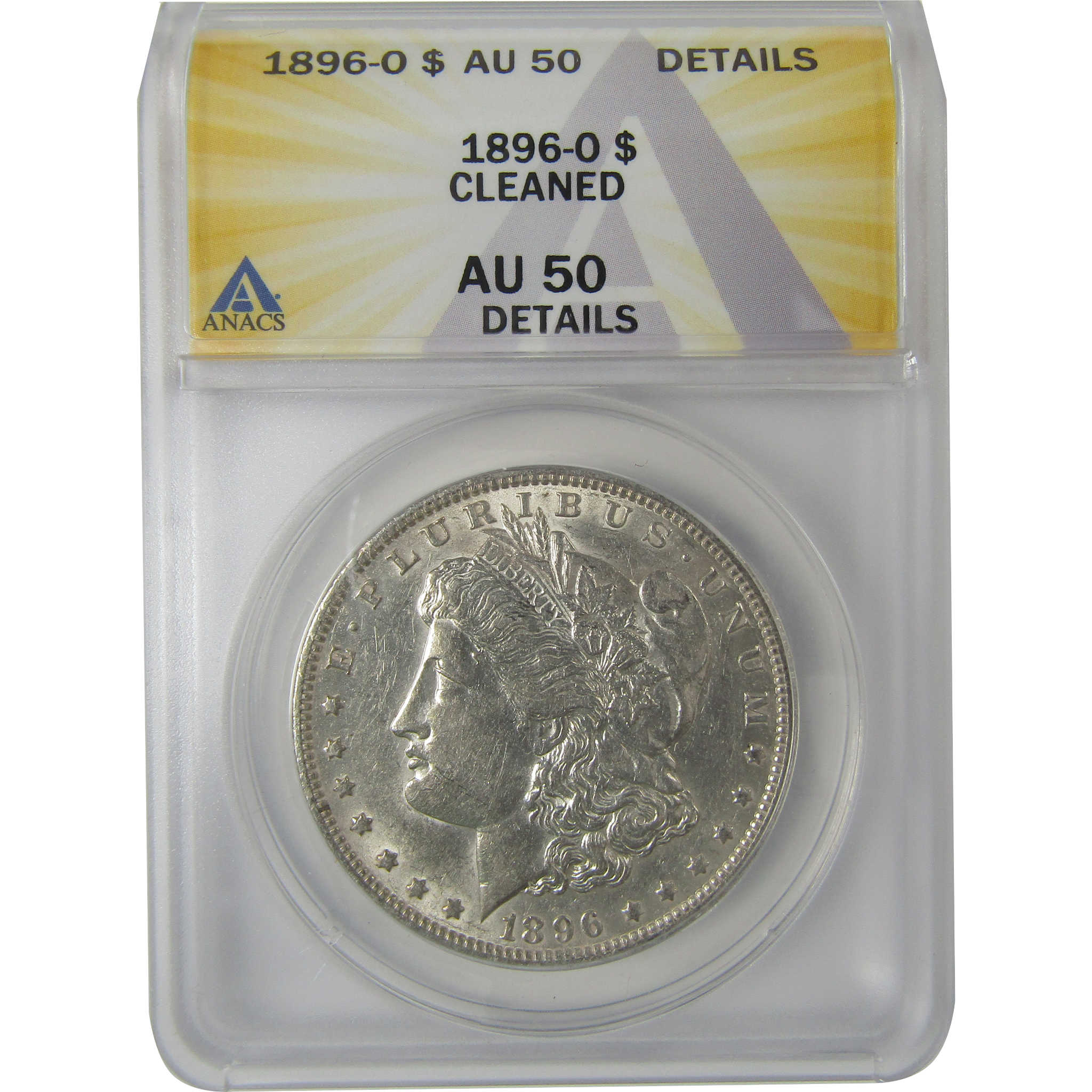 1896 O Morgan Dollar AU 50 Details ANACS Silver $1 Coin SKU:I18950 - Morgan coin - Morgan silver dollar - Morgan silver dollar for sale - Profile Coins & Collectibles