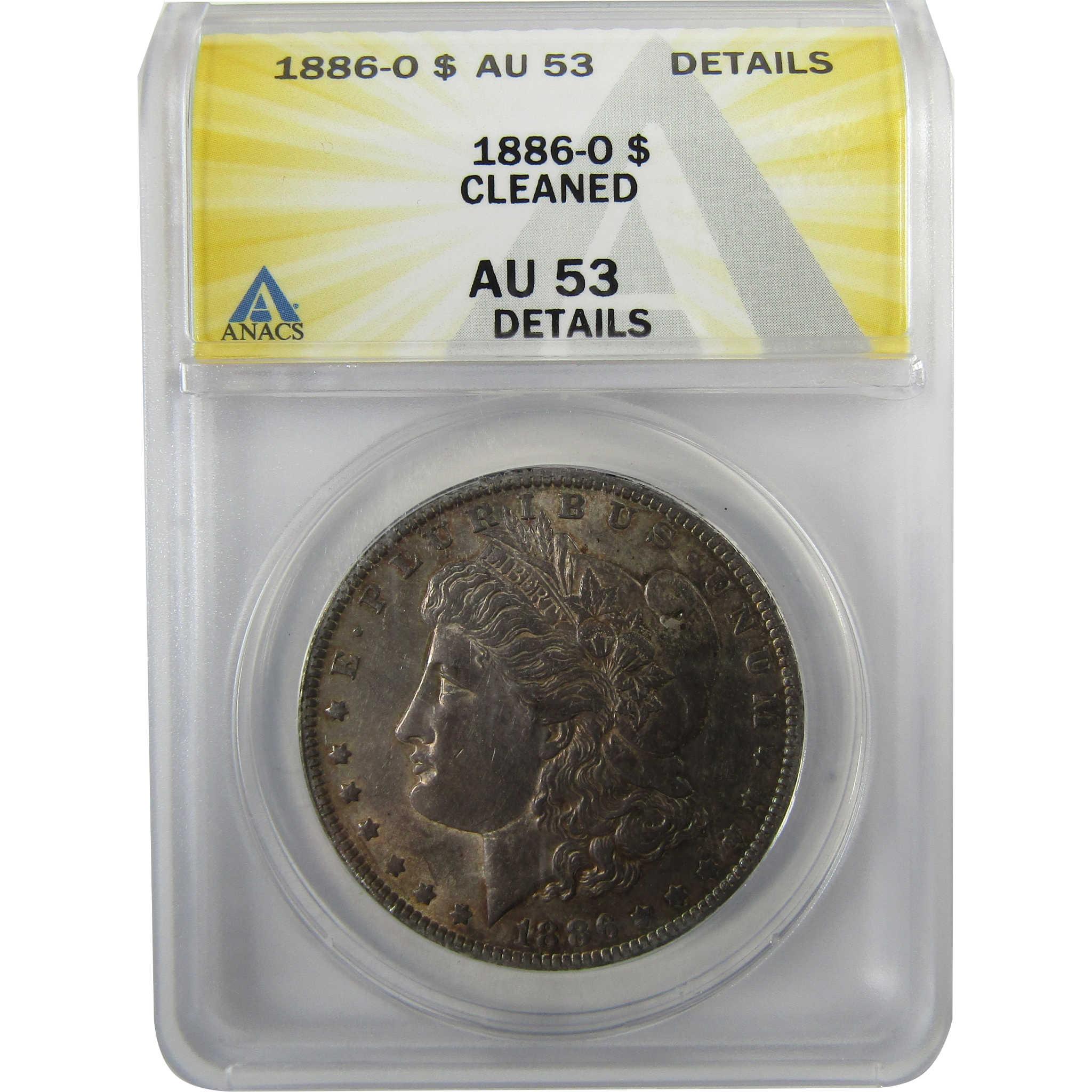1886 O Morgan Silver Dollar AU 53 Details ANACS $1 Coin SKU:I28032 - Morgan coin - Morgan silver dollar - Morgan silver dollar for sale - Profile Coins & Collectibles