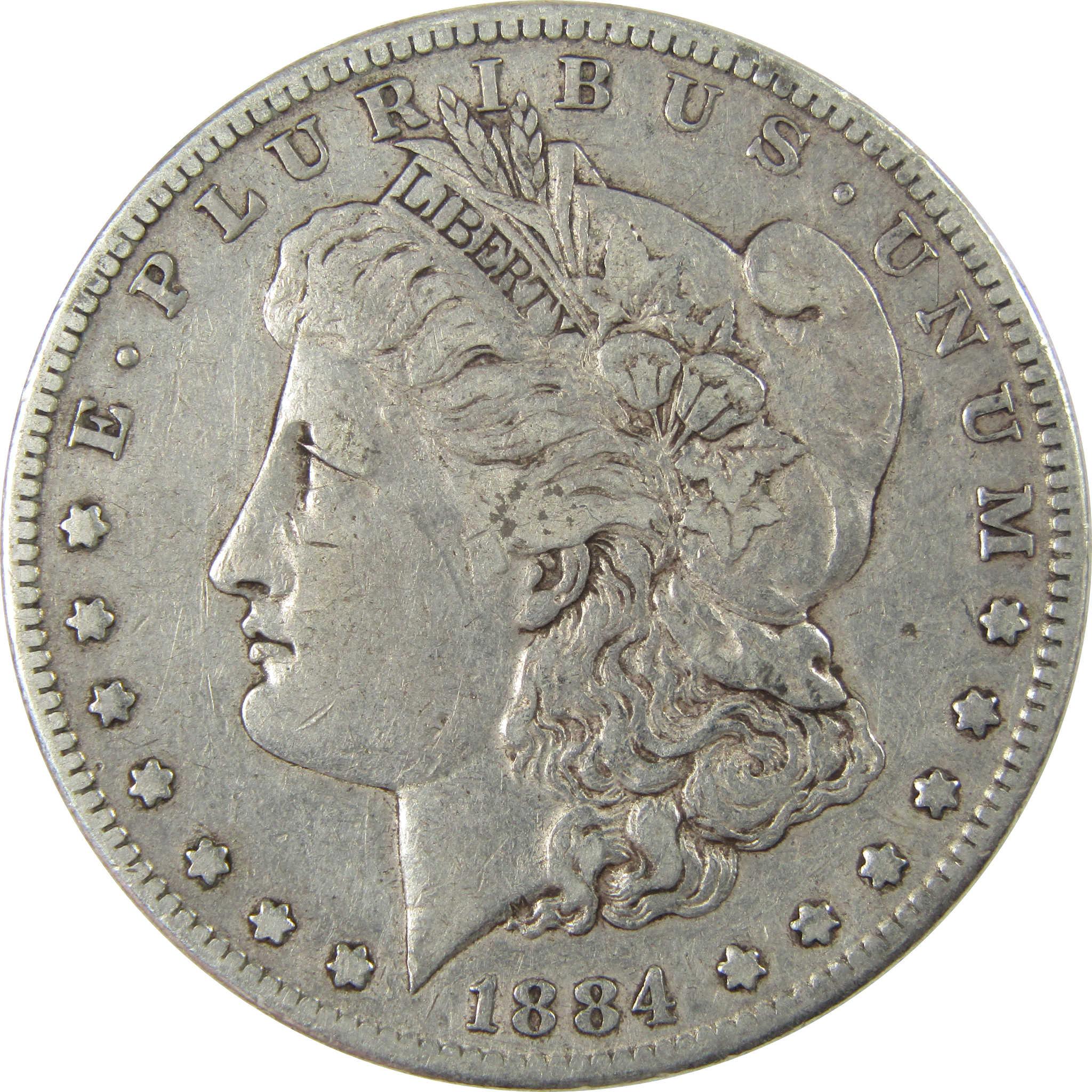 1884 S Morgan Silver Dollar VF Very Fine $1 Coin SKU:I25908 - Morgan coin - Morgan silver dollar - Morgan silver dollar for sale - Profile Coins & Collectibles