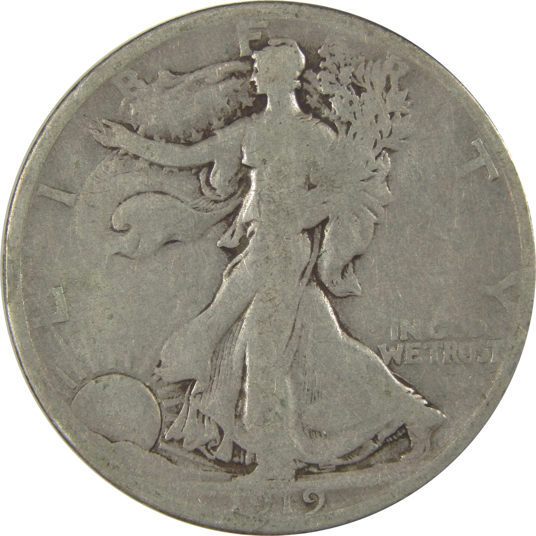 1919 D Liberty Walking Half Dollar VG Very Good Silver SKU:I20070