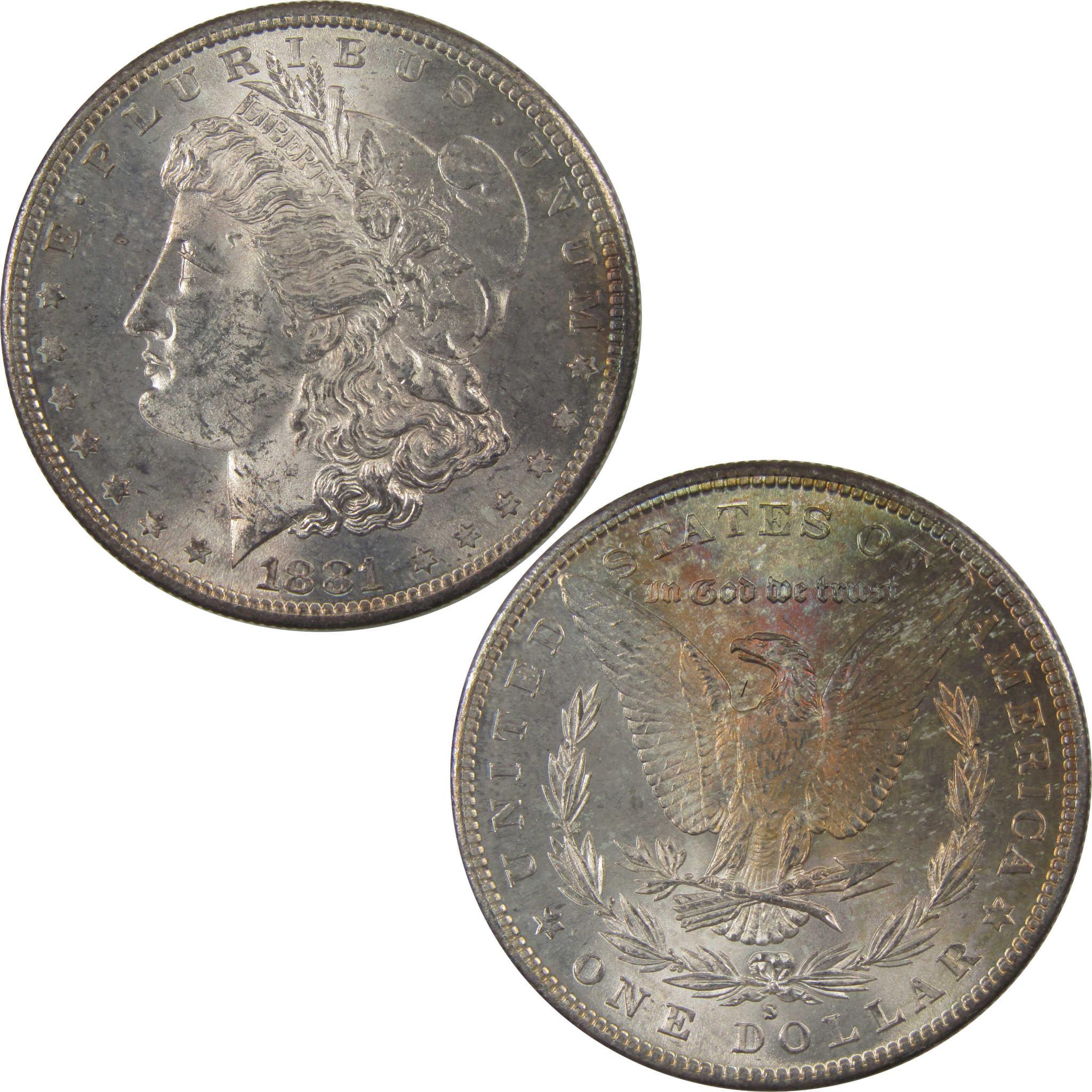 1881 S Morgan Silver Dollar Uncirculated Mint State Toned SKU:I24084