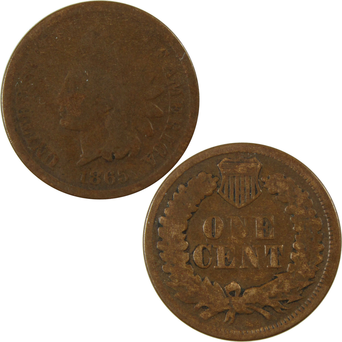 1865 Indian Head Cent G Good Penny 1c Coin Collectible SKU:I28627