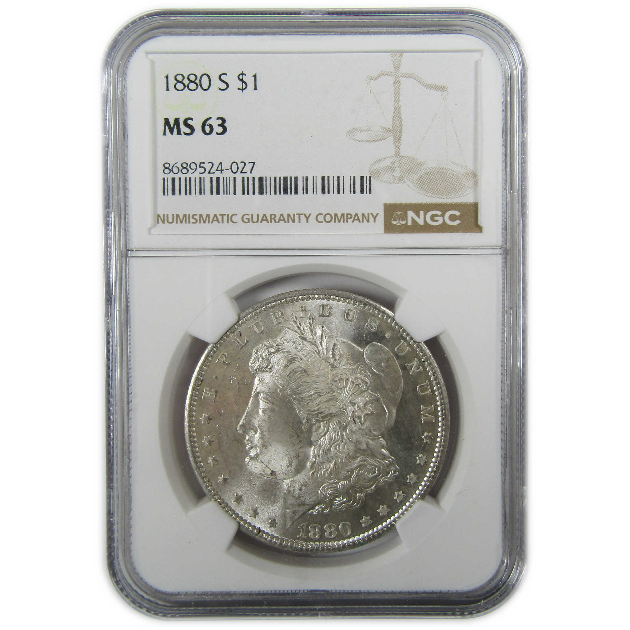 1880 S Morgan Silver Dollar MS 63 NGC Uncirculated $1 Coin SKU:CP424