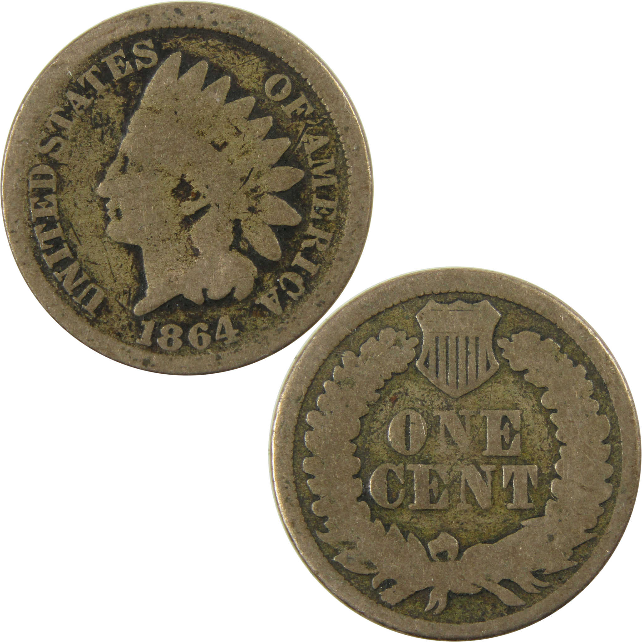 1864 Indian Head Copper-Nickel Cent G Good Details Penny SKU:CP1123