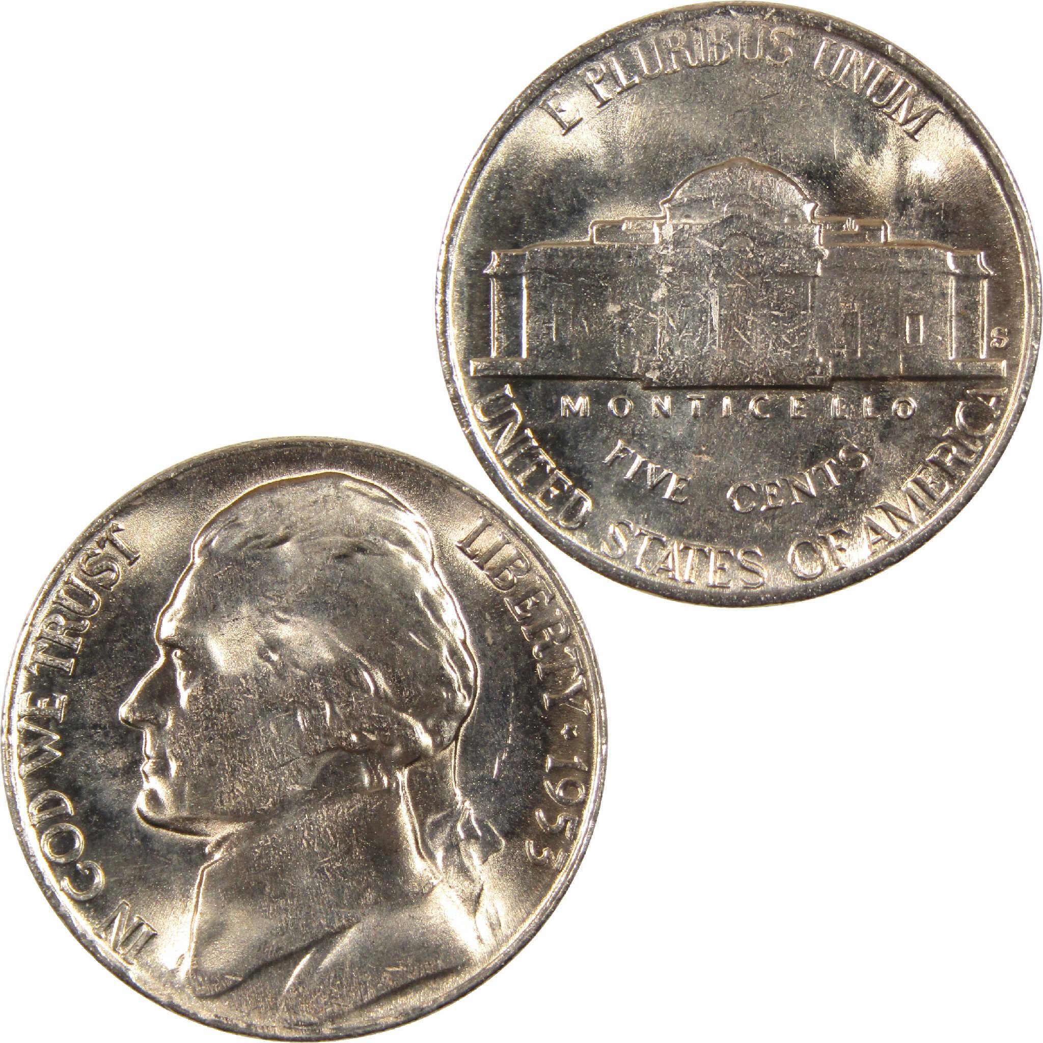 1995 Jefferson nickel collectible coin with obverse and reverse sides visible