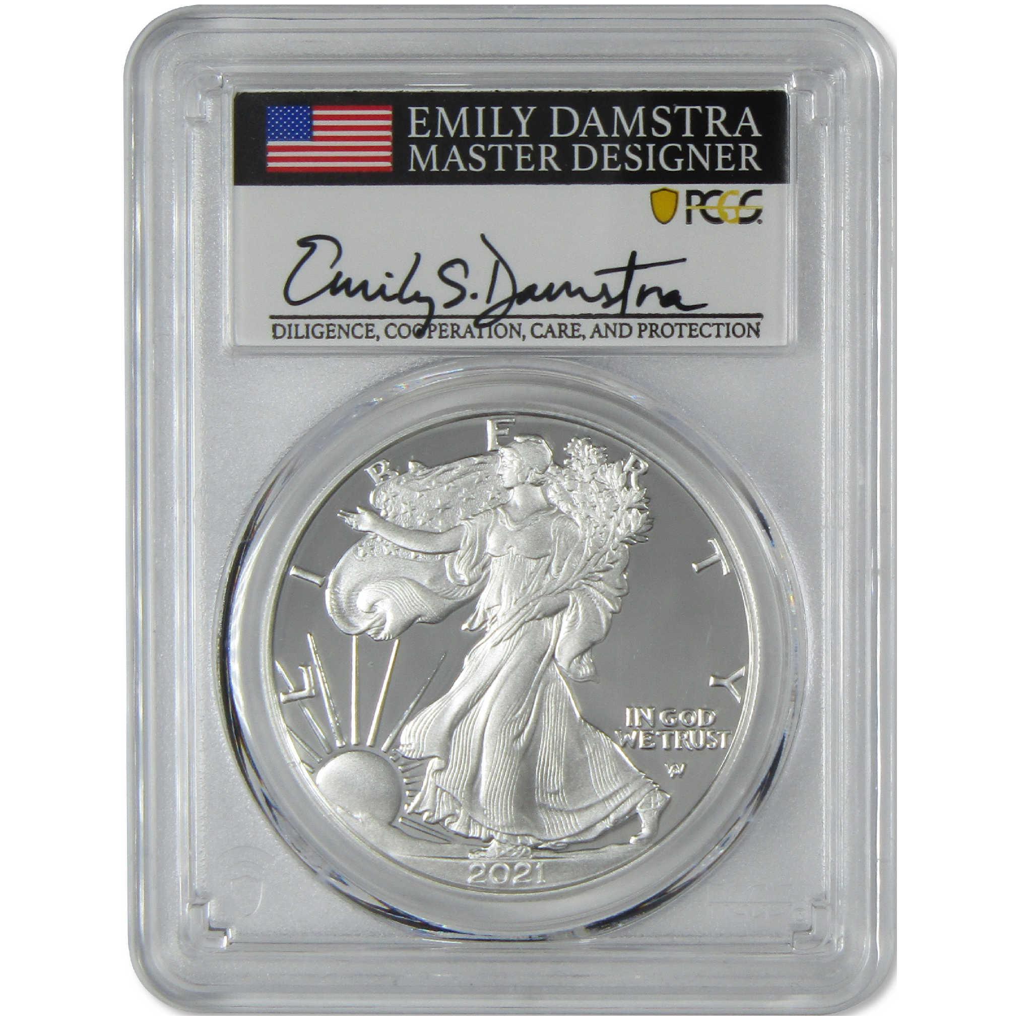2021 W Type 2 American Silver Eagle PR 69 DCAM PCGS Proof Damstra