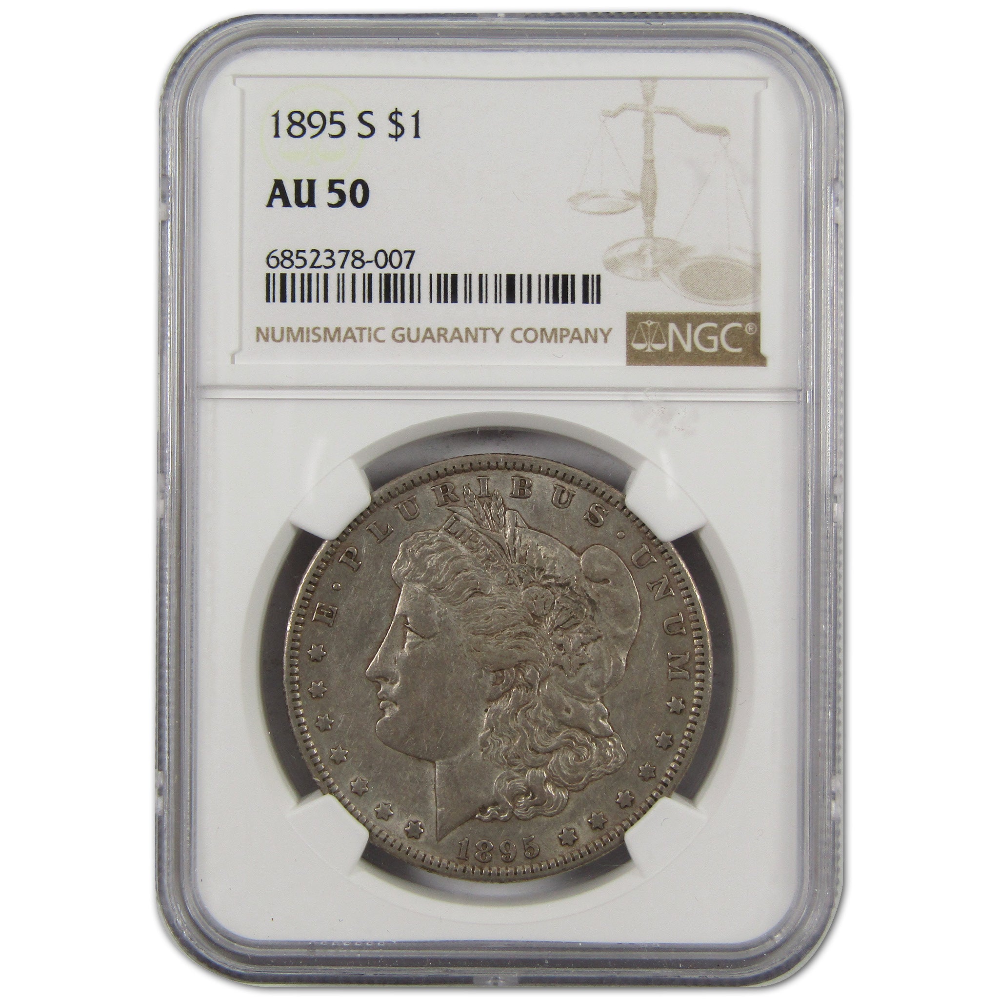 1895 S Morgan Dollar AU 50 NGC Silver $1 Coin SKU:I10496 - Morgan coin - Morgan silver dollar - Morgan silver dollar for sale - Profile Coins & Collectibles