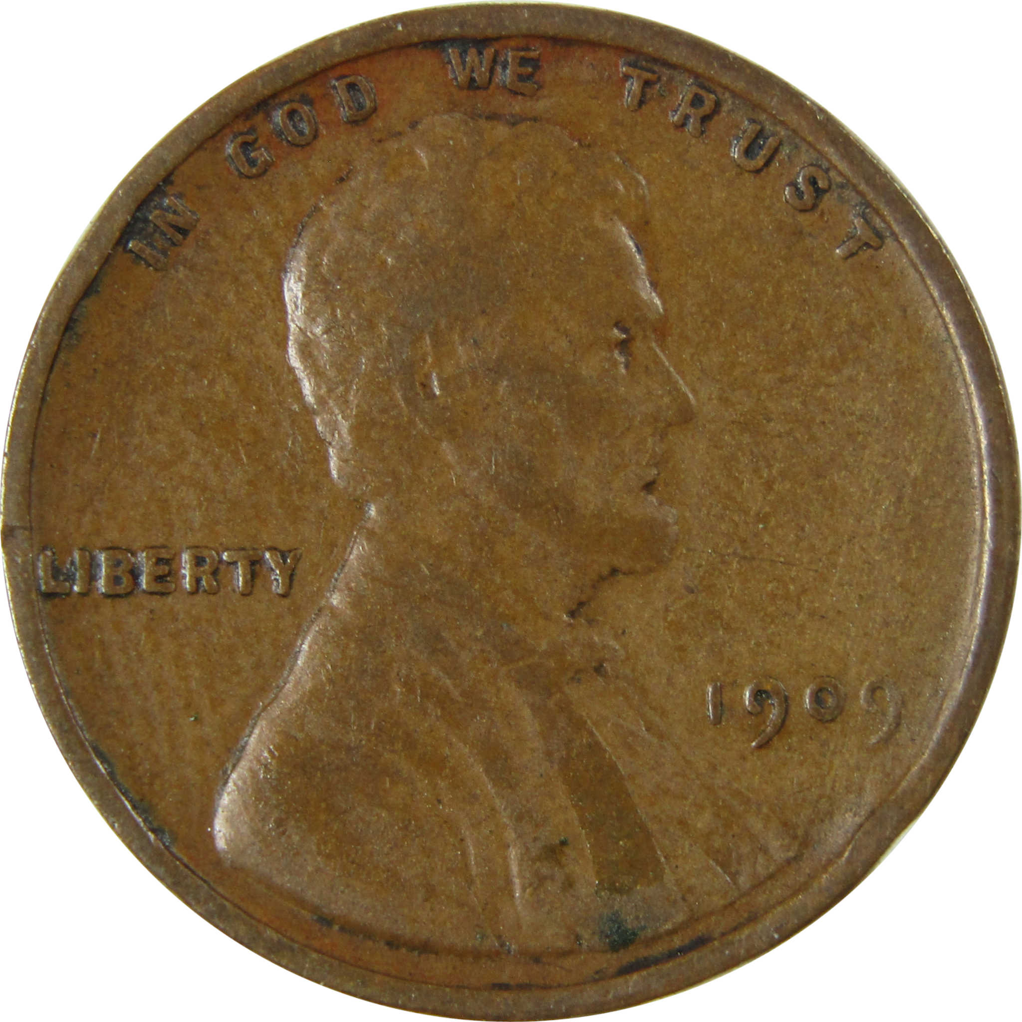 1909 Lincoln Wheat Cent F Fine Details Penny 1c Coin SKU:I26324
