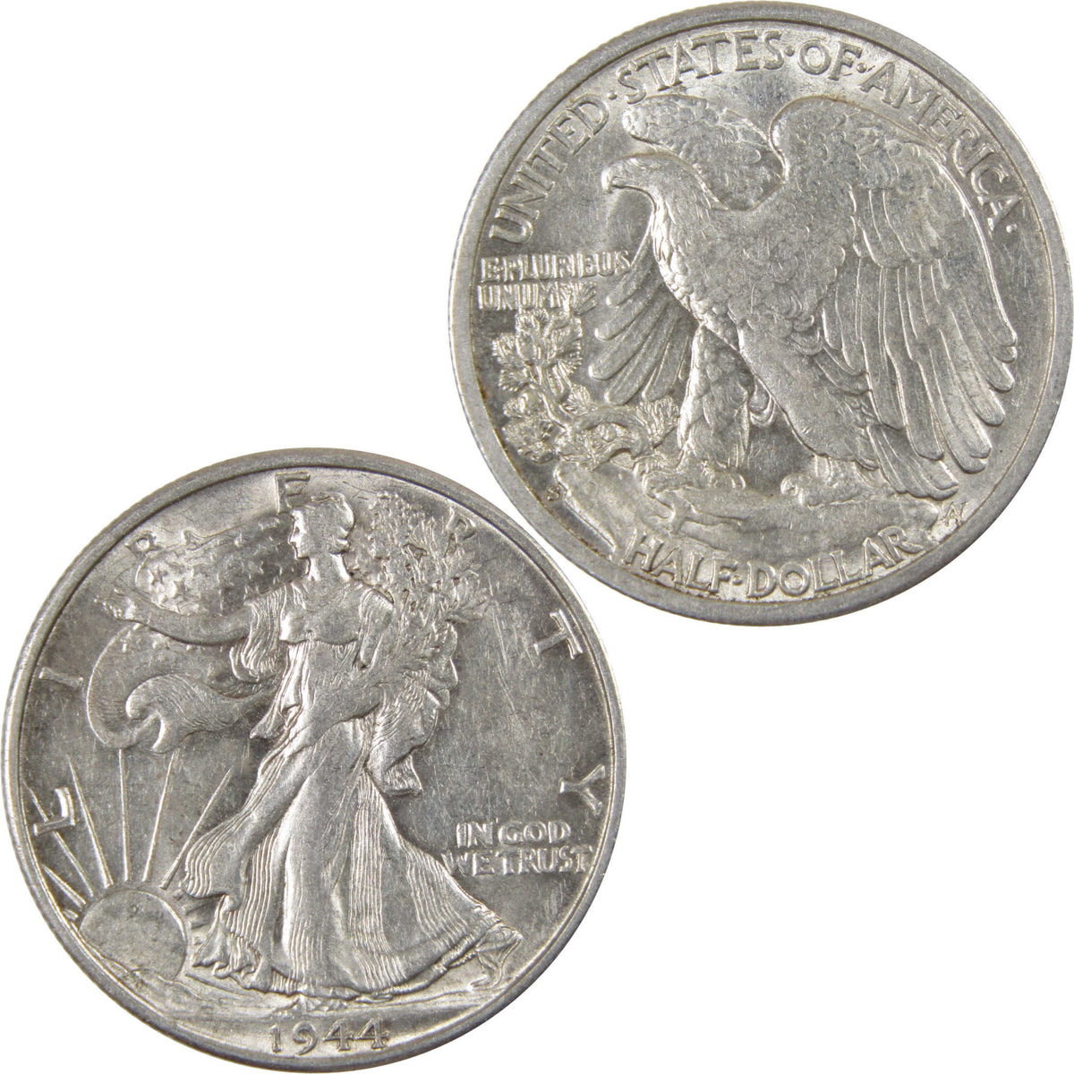 1944 S Liberty Walking Silver 50c Borderline Uncirculated SKU:I28677