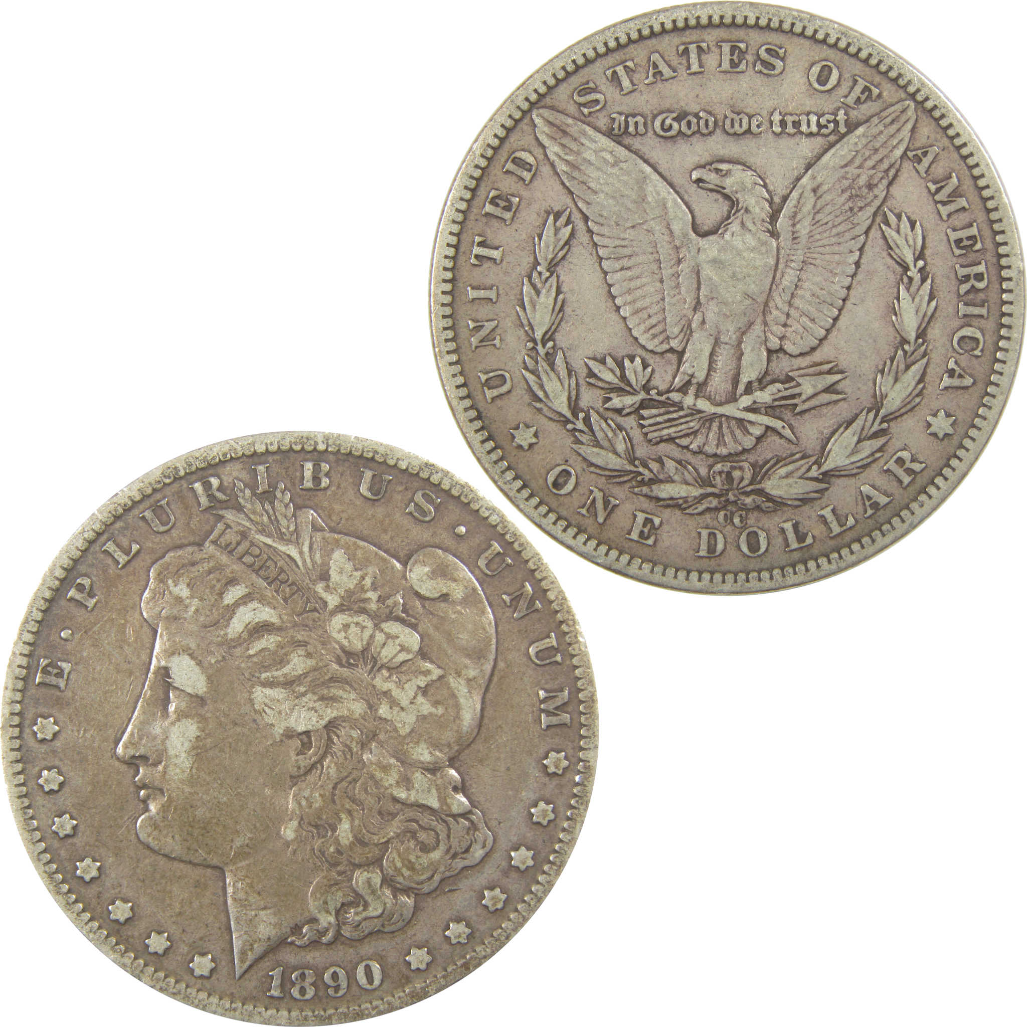 1890 CC Morgan Dollar VF Very Fine Silver $1 Coin SKU:I22039 - Morgan coin - Morgan silver dollar - Morgan silver dollar for sale - Profile Coins & Collectibles