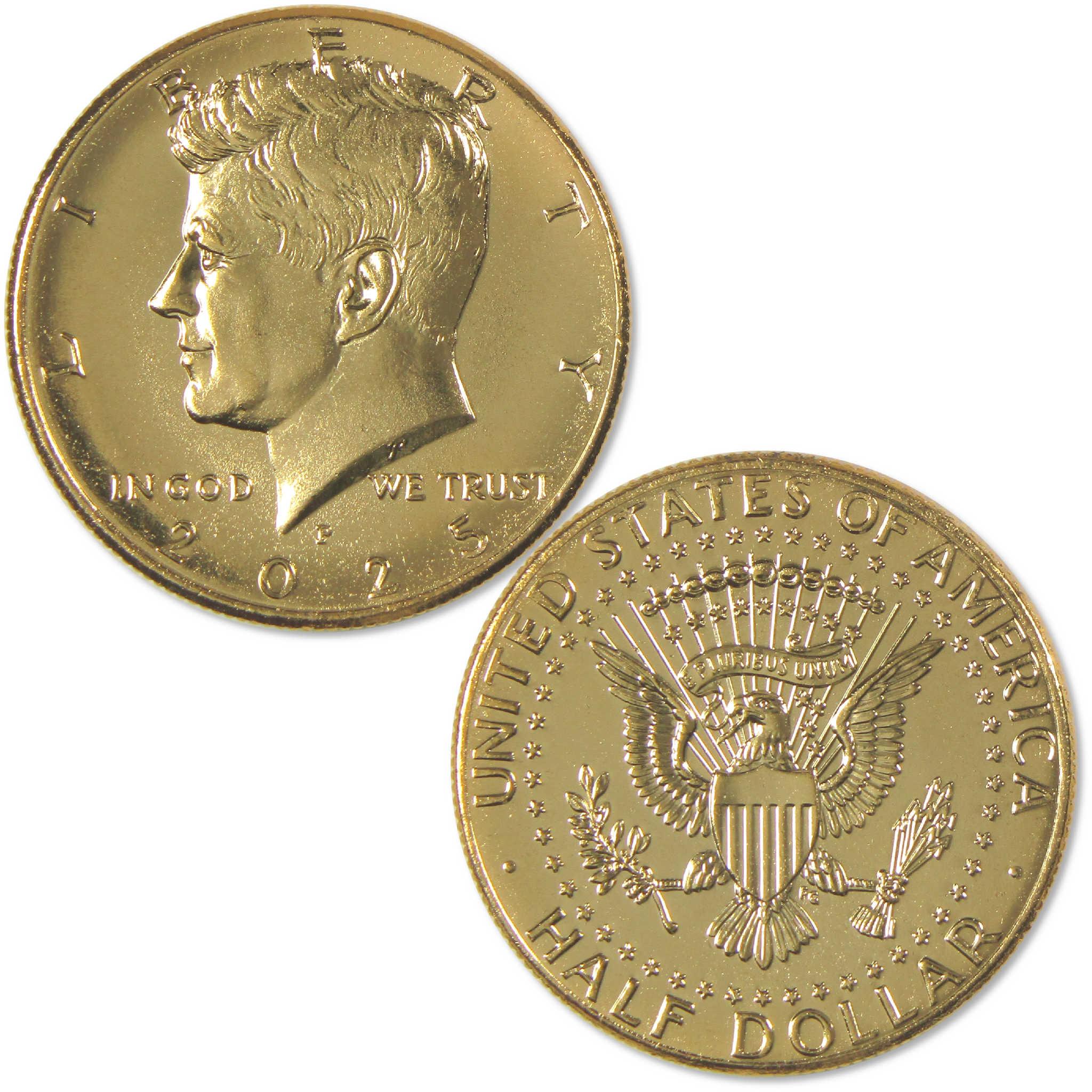 2025 Gold-Plated Kennedy Half Dollar Clad 50c Coin Collectible
