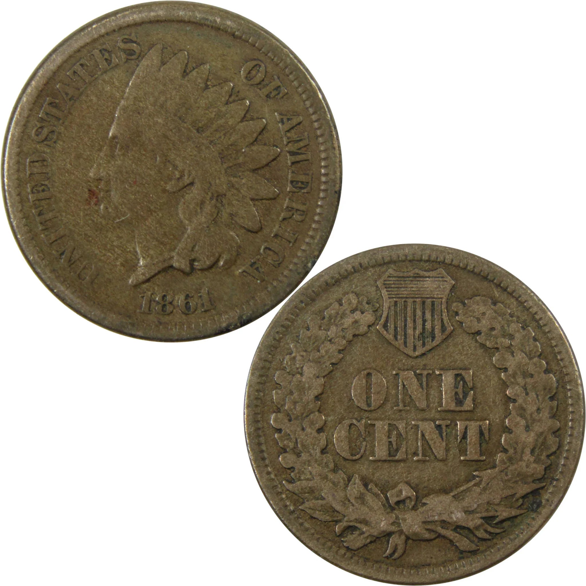 1861 Indian Head Cent VG Very Good Penny 1c Coin SKU:CP1130