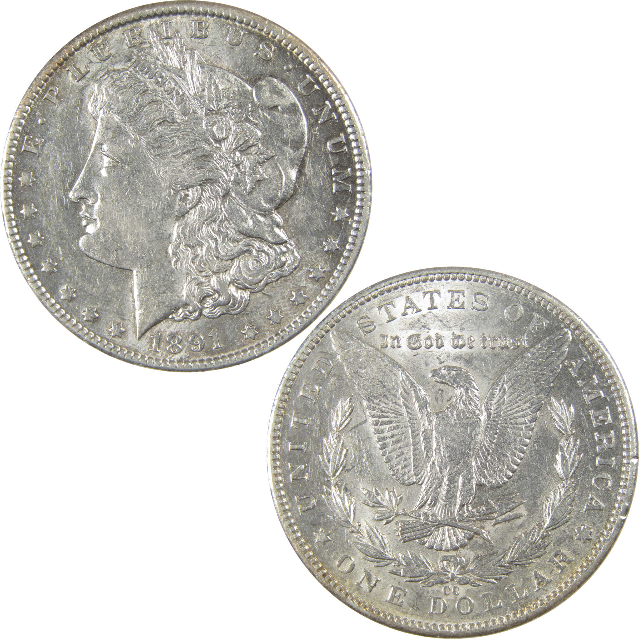1891 CC Morgan Dollar AU About Uncirculated Silver $1 Coin SKU:I23430