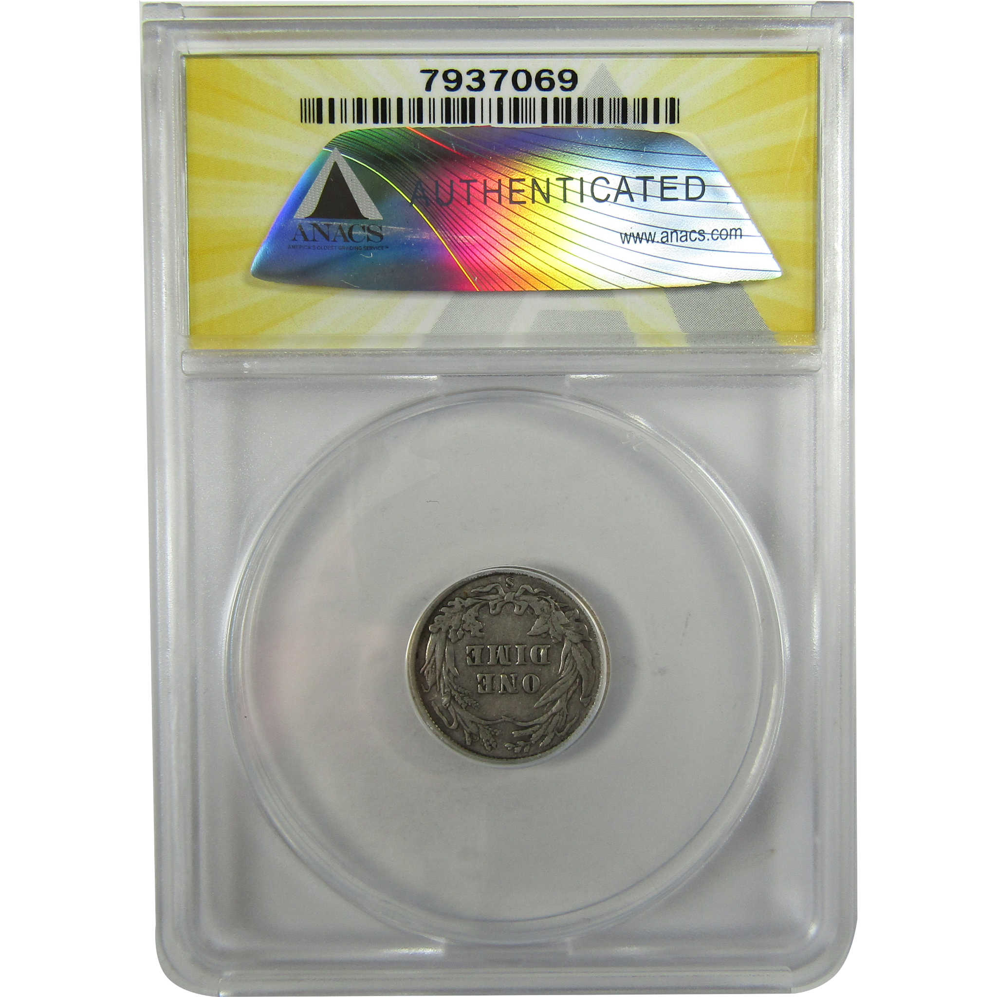 1910 S Barber Silver Dime F 15 ANACS 10c Coin Collectible SKU:I28010