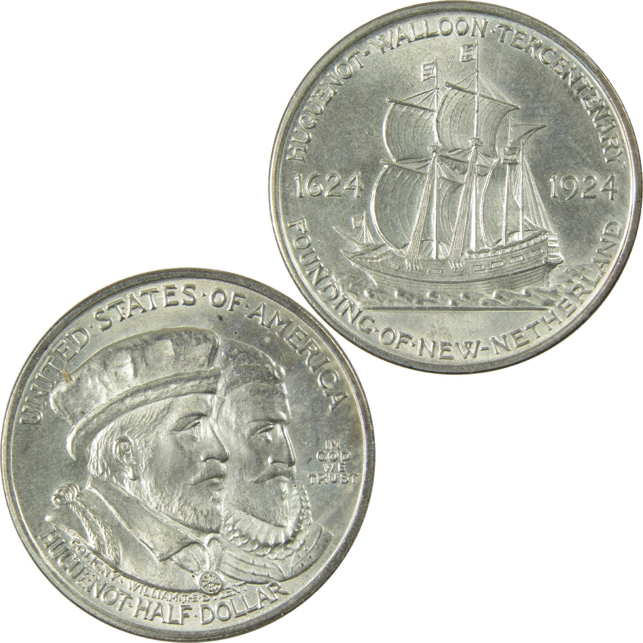 1924 Huguenot-Walloon Commemorative Silver Half Dollar Uncirculated