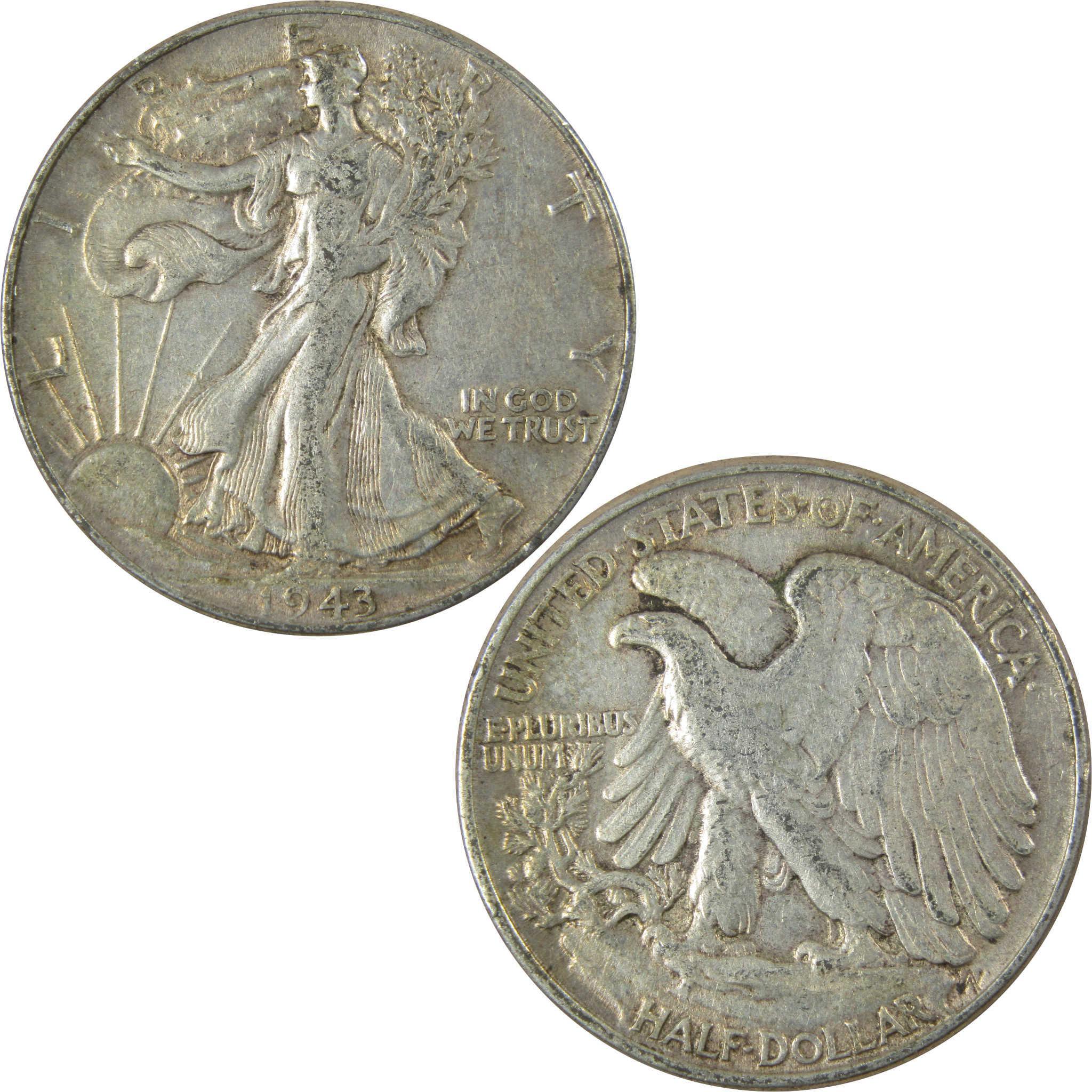 1943 Liberty Walking Silver Half Dollar XF EF Extremely Fine SKU:CP530